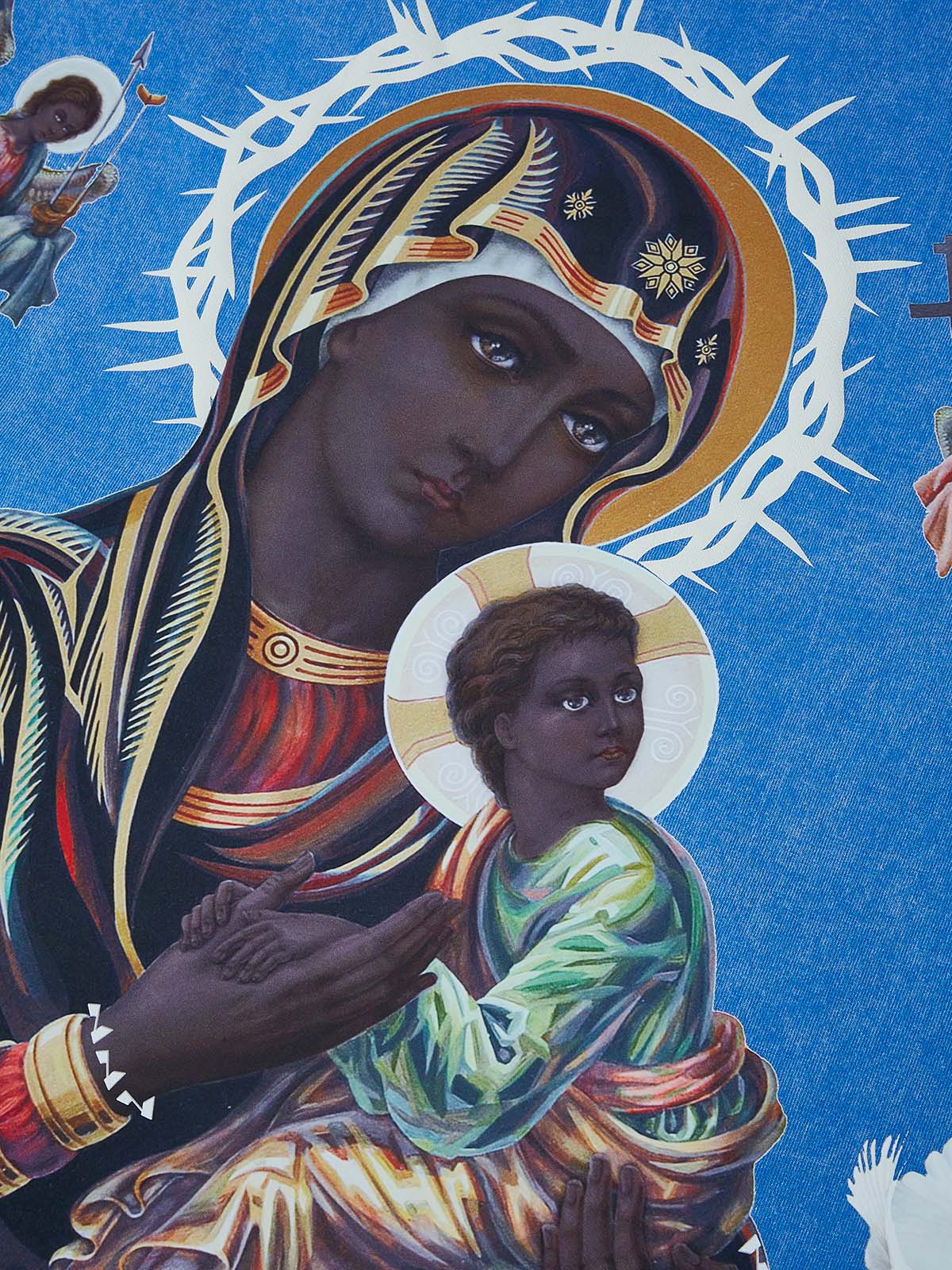 OBSTACLES & DANGERS© Glow in the dark Black Madonna and Child T-shirt - Image 5