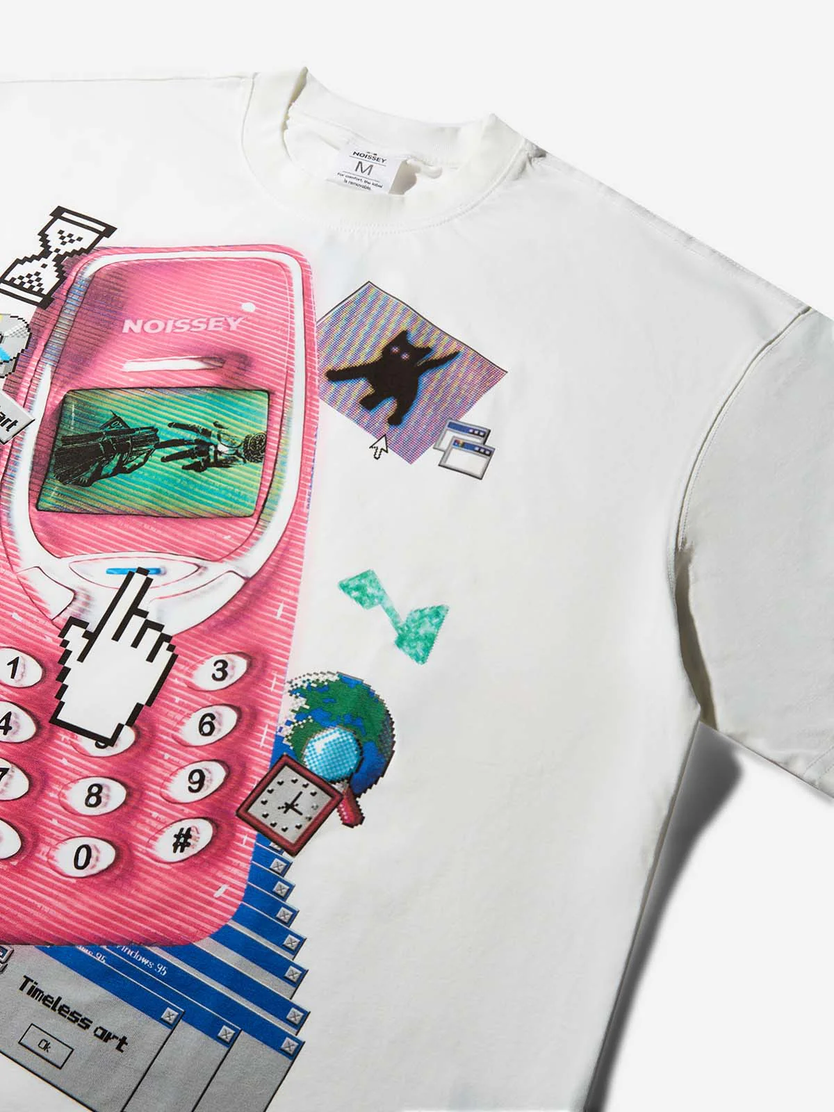 3D Pink Pager Retro Print Boxy Oversized T-shirt - Image 8