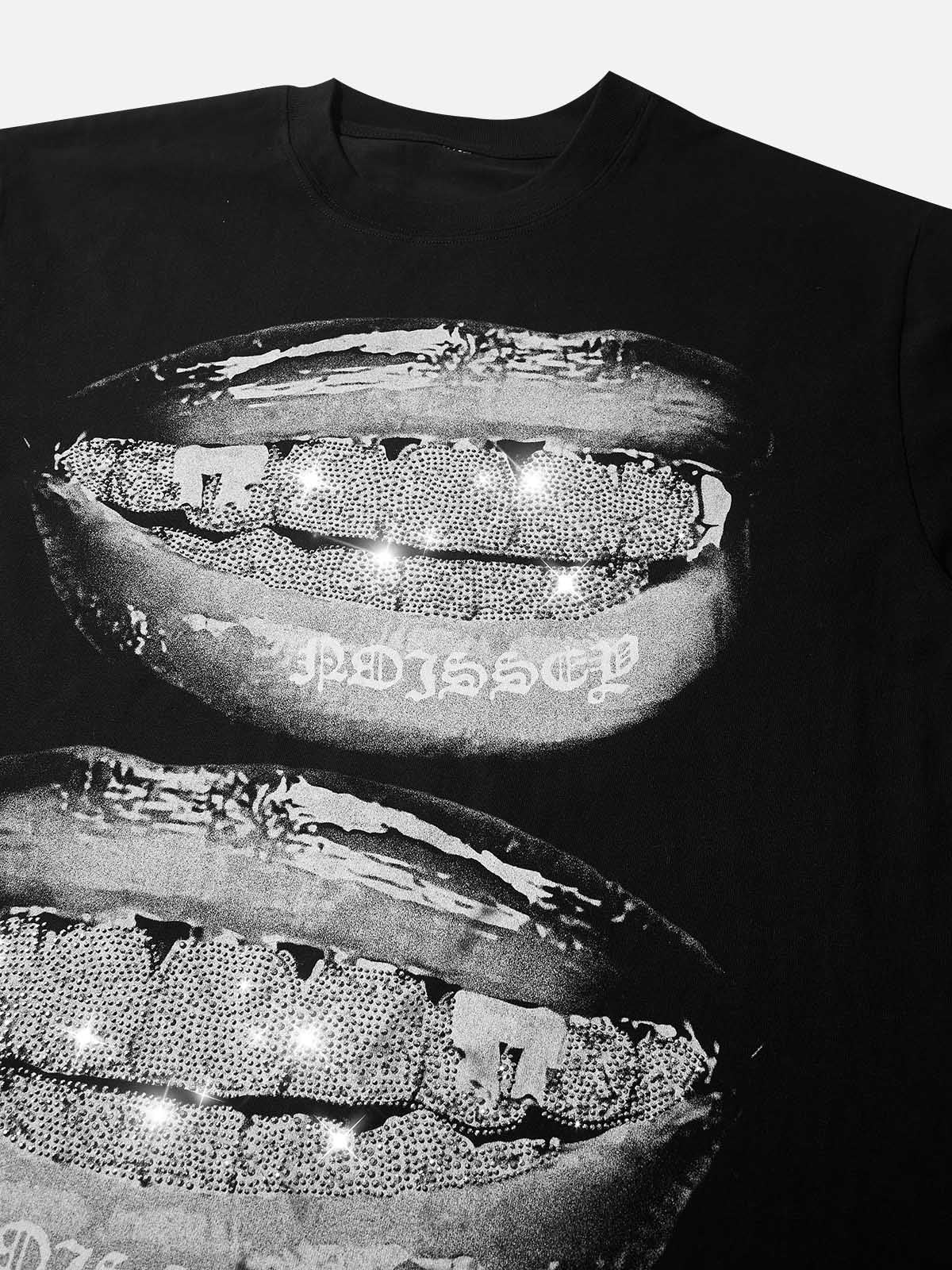 3D Rhinestone Grillz Tee | Authentic "Iced Out" Crystal Detail | NOISSEY - Image 2
