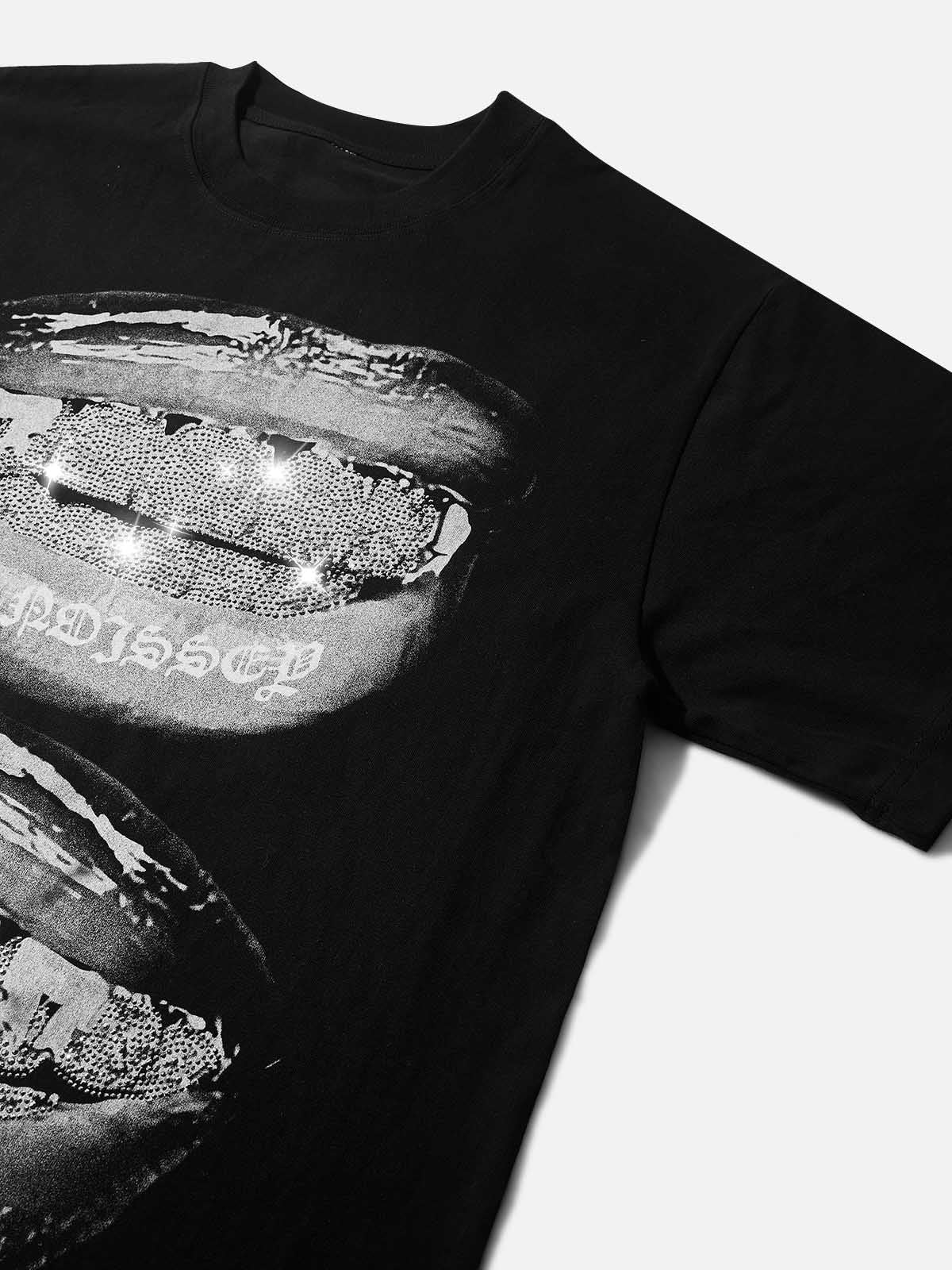 3D Rhinestone Grillz Tee | Authentic "Iced Out" Crystal Detail | NOISSEY - Image 3