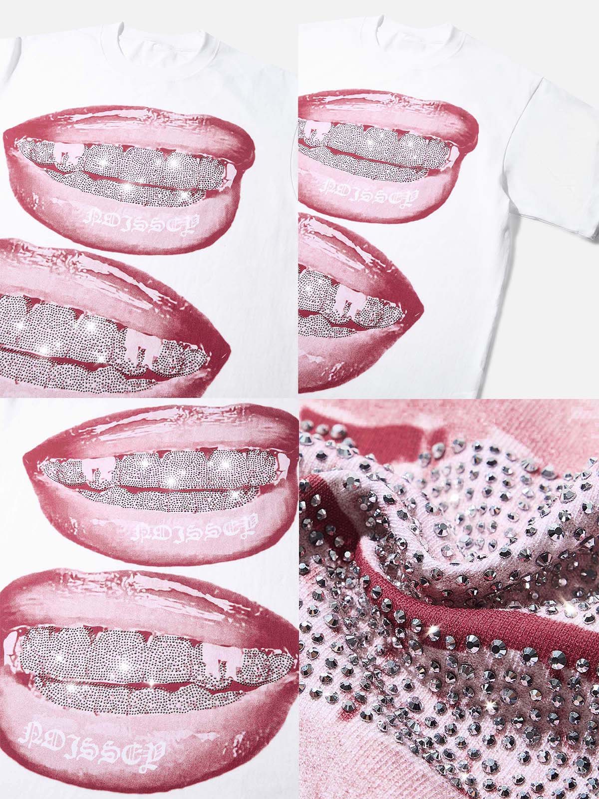 3D Rhinestone Grillz Tee | Authentic "Iced Out" Crystal Detail | NOISSEY - Image 8