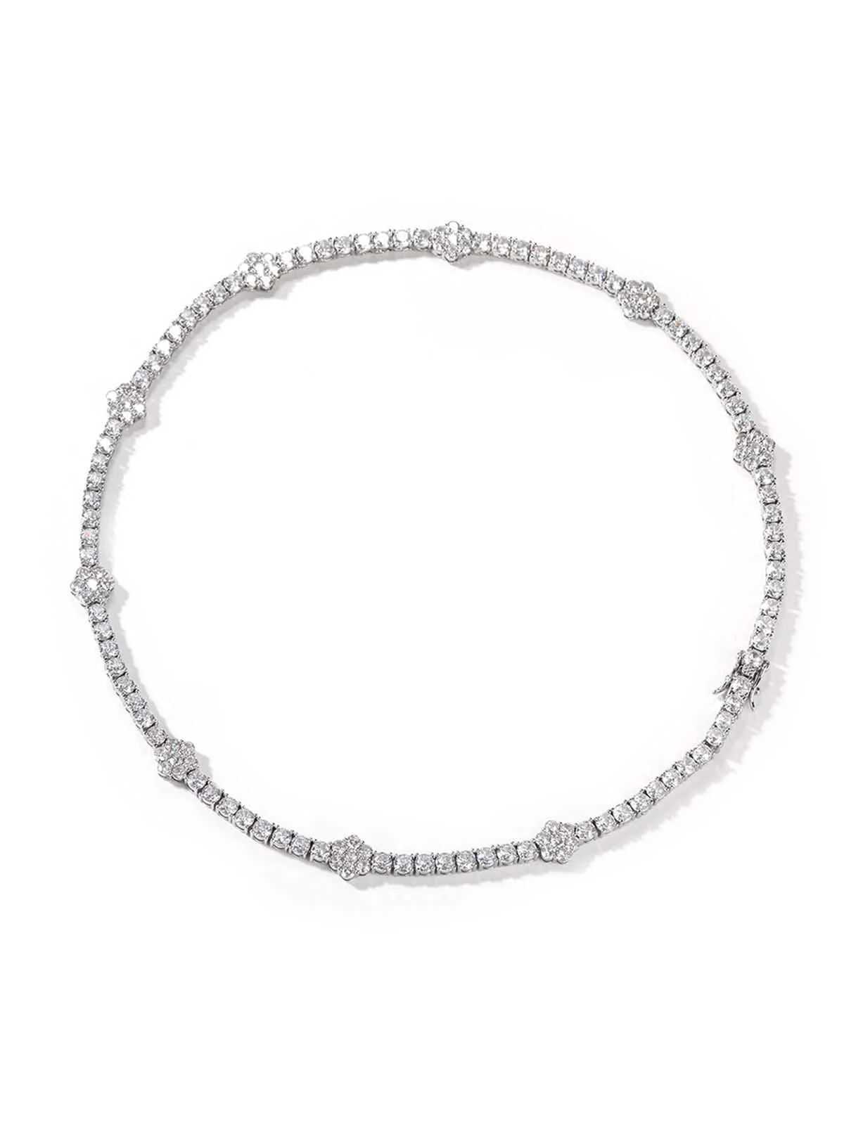 5A Zircon Flower Tennis Chain Trendy Accessory - Image 3