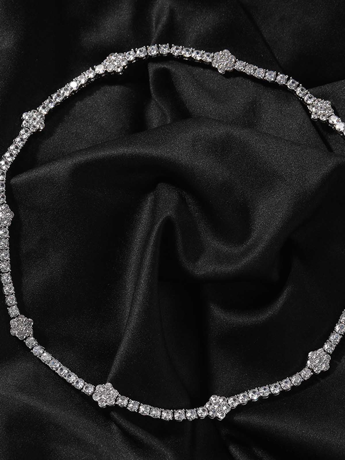 5A Zircon Flower Tennis Chain Trendy Accessory - Image 4