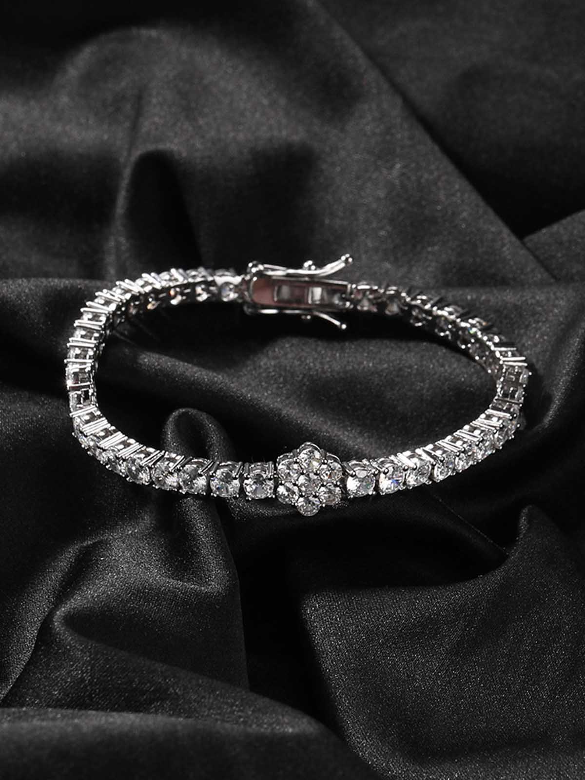 5A Zircon Flower Tennis Chain Trendy Accessory - Image 6