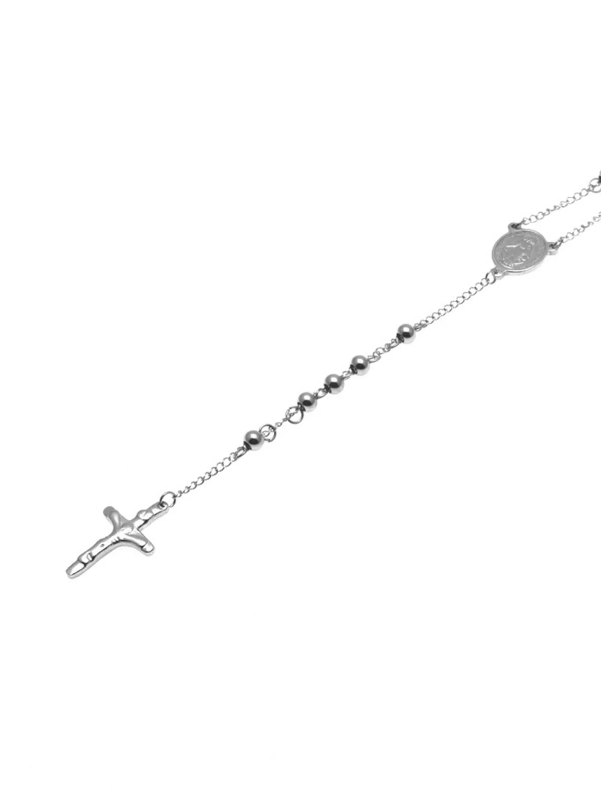 6mm HipHop Rosary Stainless Steel Bead Necklace - Image 4