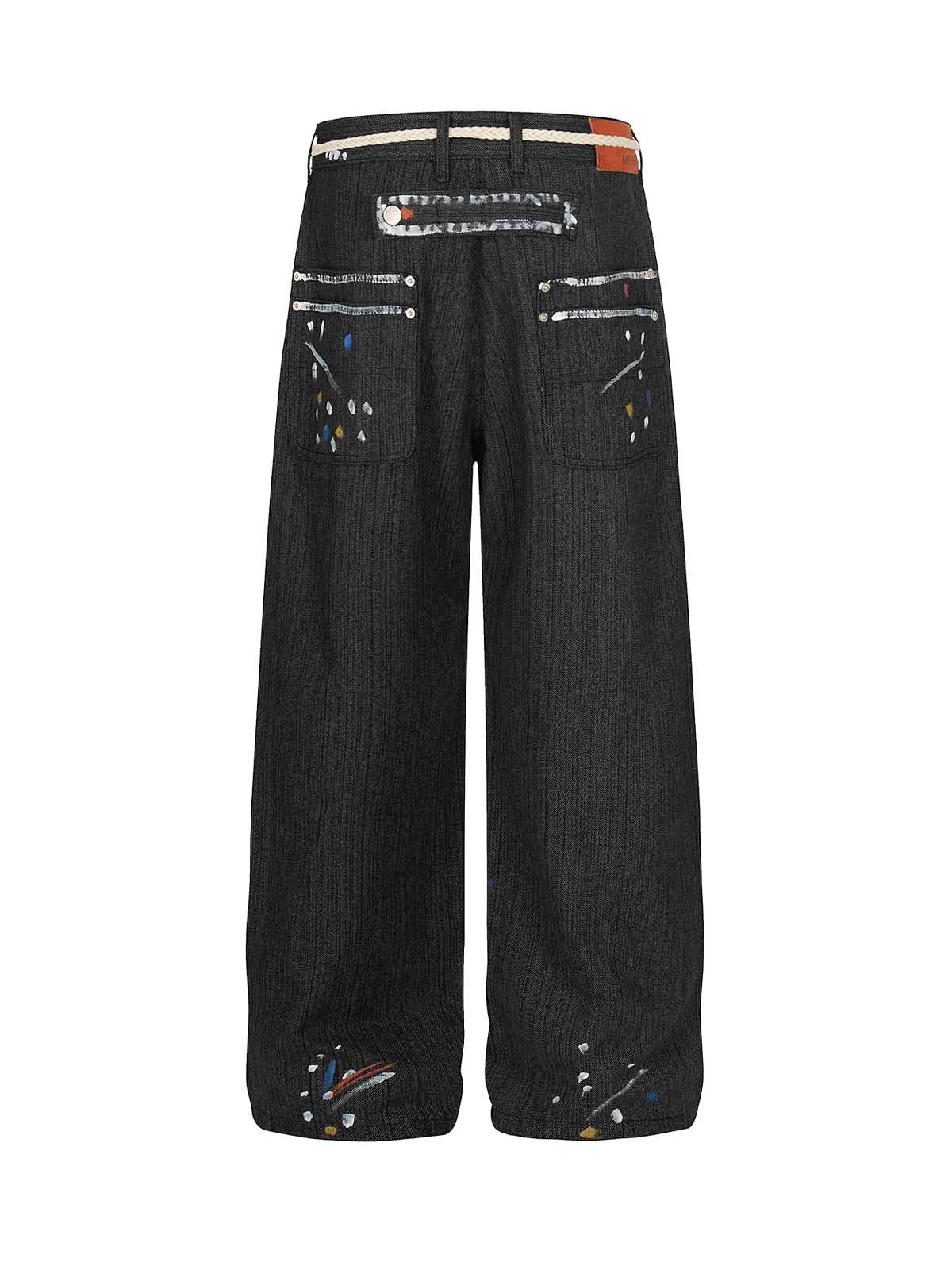 Artistic Glamour Striped Denim Jeans - Image 3