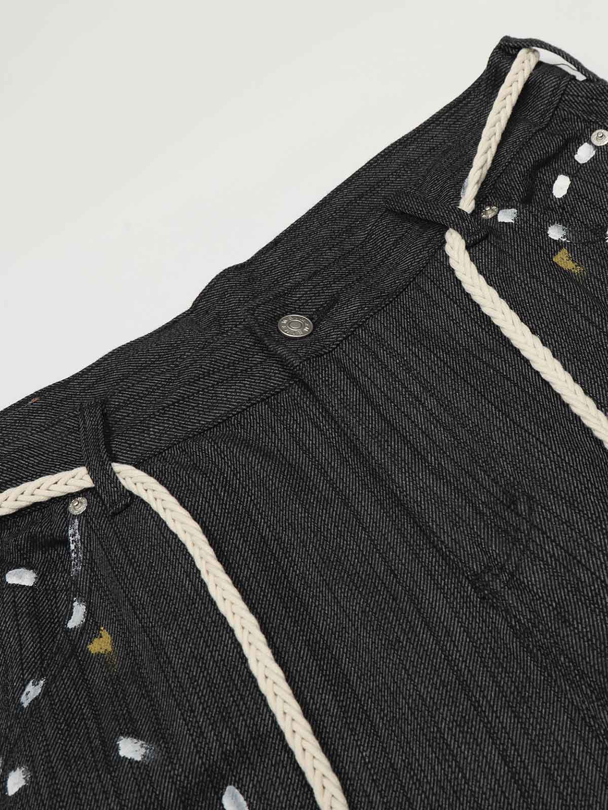 Artistic Glamour Striped Denim Jeans - Image 4