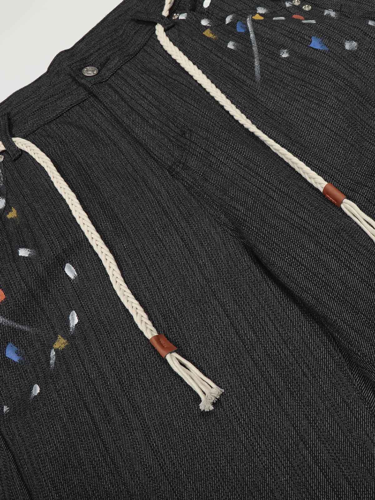 Artistic Glamour Striped Denim Jeans - Image 5