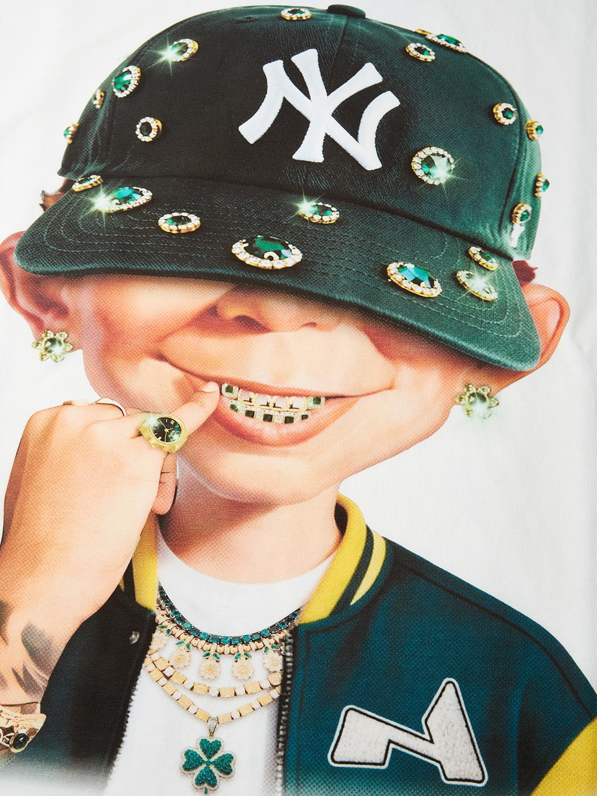 Bad Boy and His Green Diamond Hat Oversized T-Shirt - Image 9
