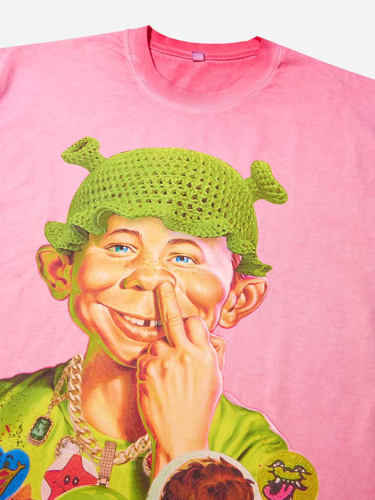 Bad Boy and His Shrek Crochet Hat Print T-shirt - Image 2