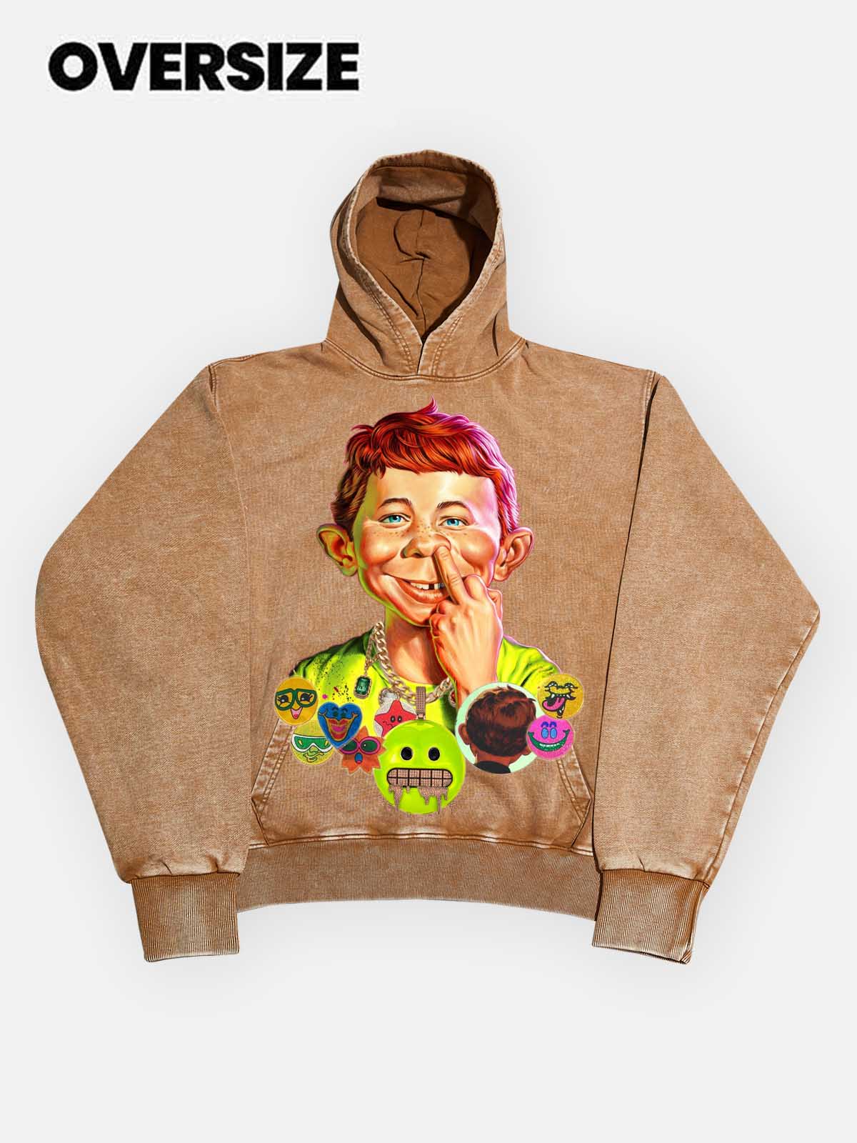 High quality Bad Boy Hip-Hop Style Distressed Print 425g Hoodie - Image 18