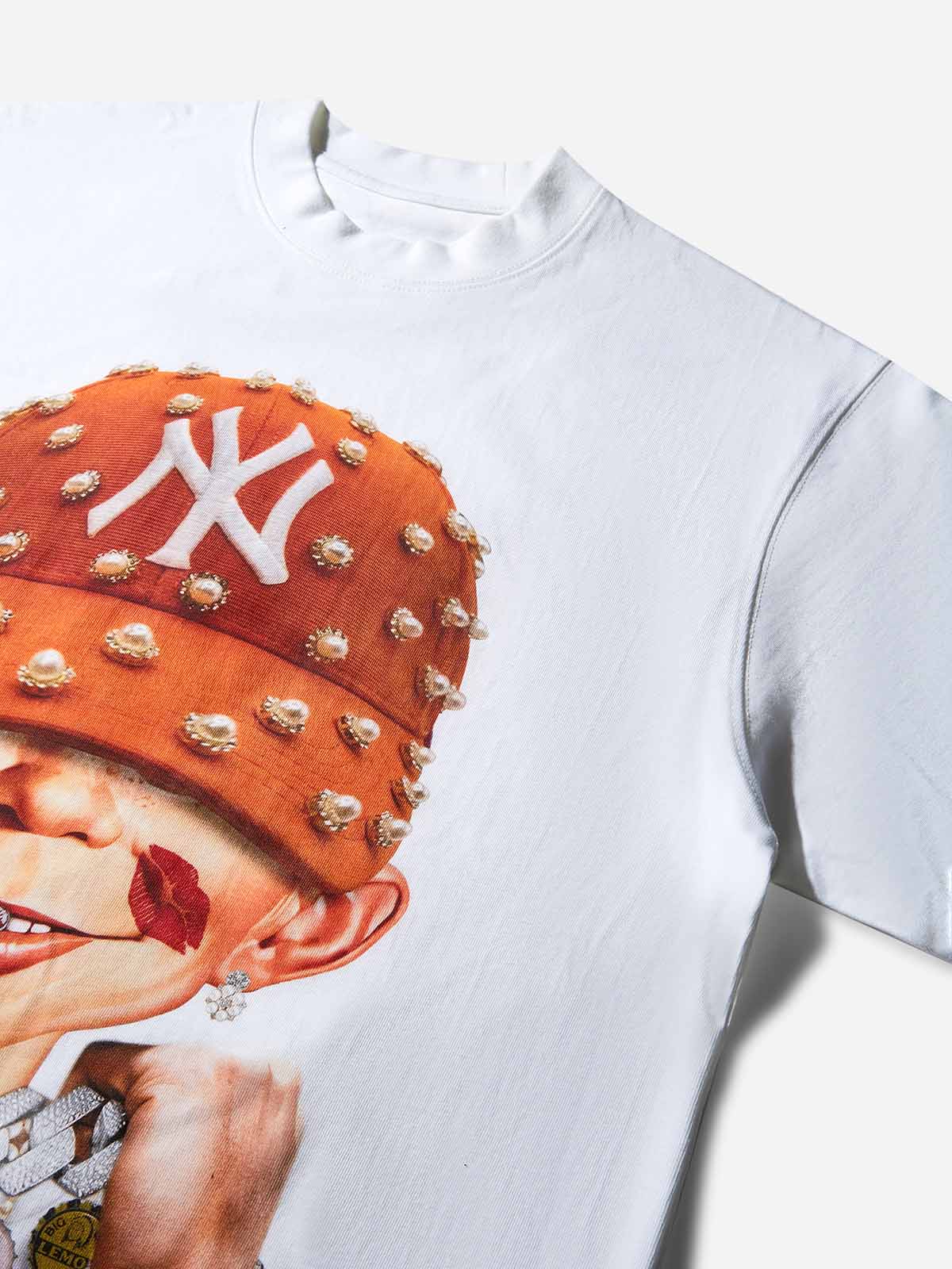 Bad Boy Holding a Big Necklace Print T-shirt - Image 5