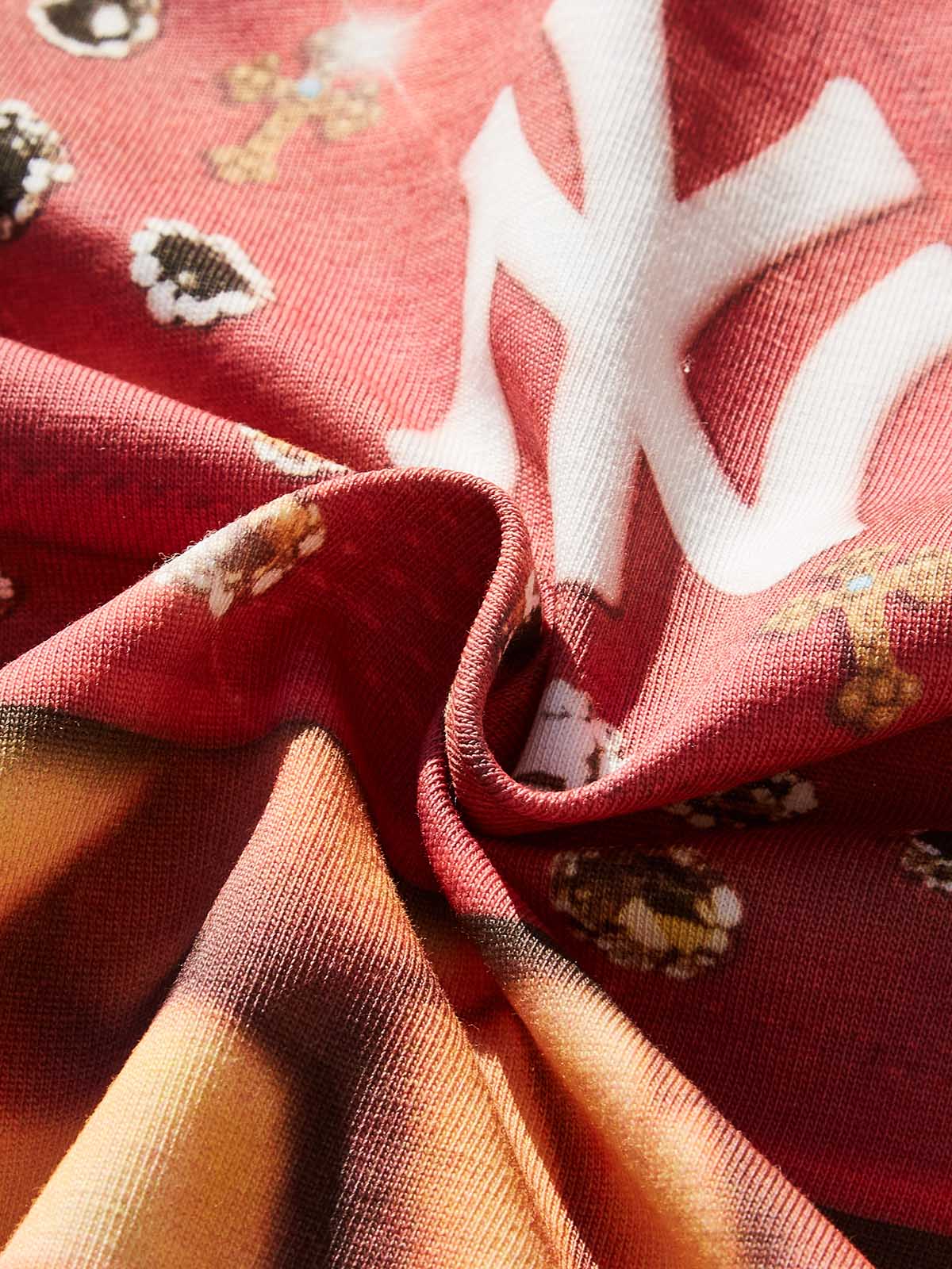 "Bad Boy" & Red Diamond Beanie Print Boxy oversized T-shirt - Image 4