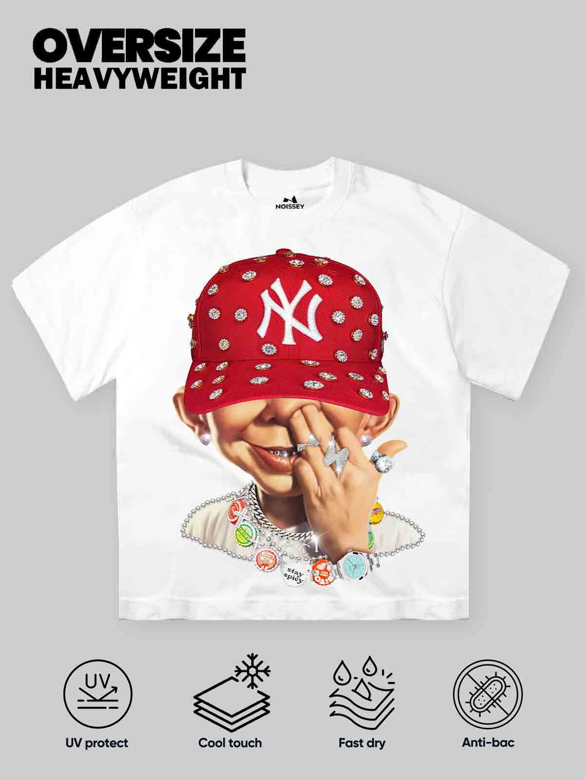 Bad Boy Red Diamond Snapback Print T-Shirt - Image 2