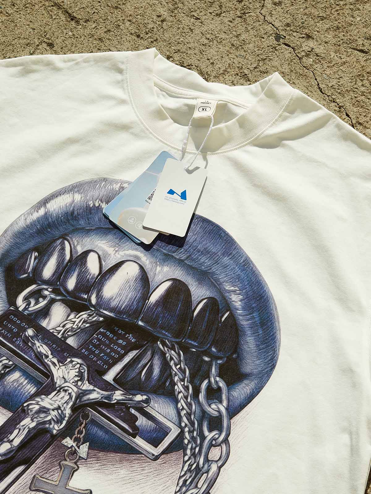 Ballpoint Pen Art Grillz Graphic T-Shirt - Streetwear Crucifix Print Tee - Image 6