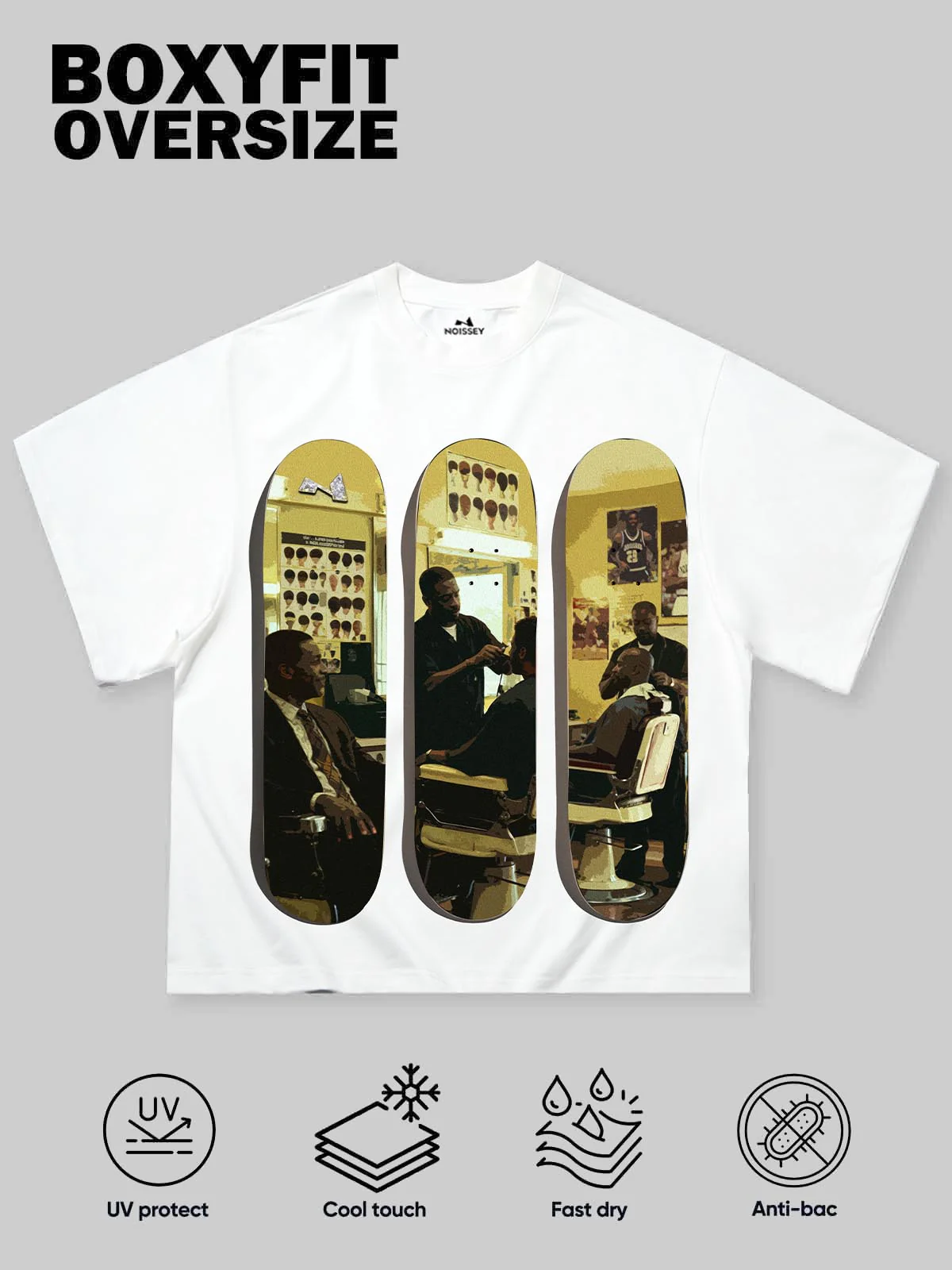 Barbershop Community Story Printed Boxy Oversized T-shirt - Image 2