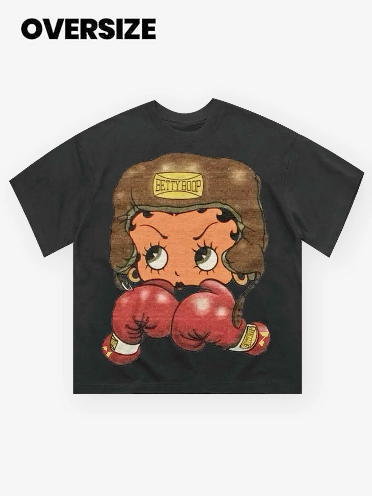 Cartoon girl Boxing Print T-shirt - Image 10