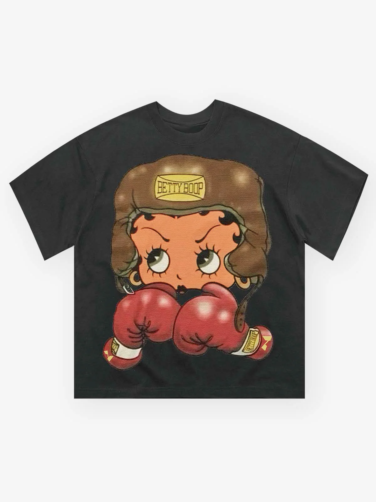 Cartoon girl Boxing Print T-shirt - Image 9