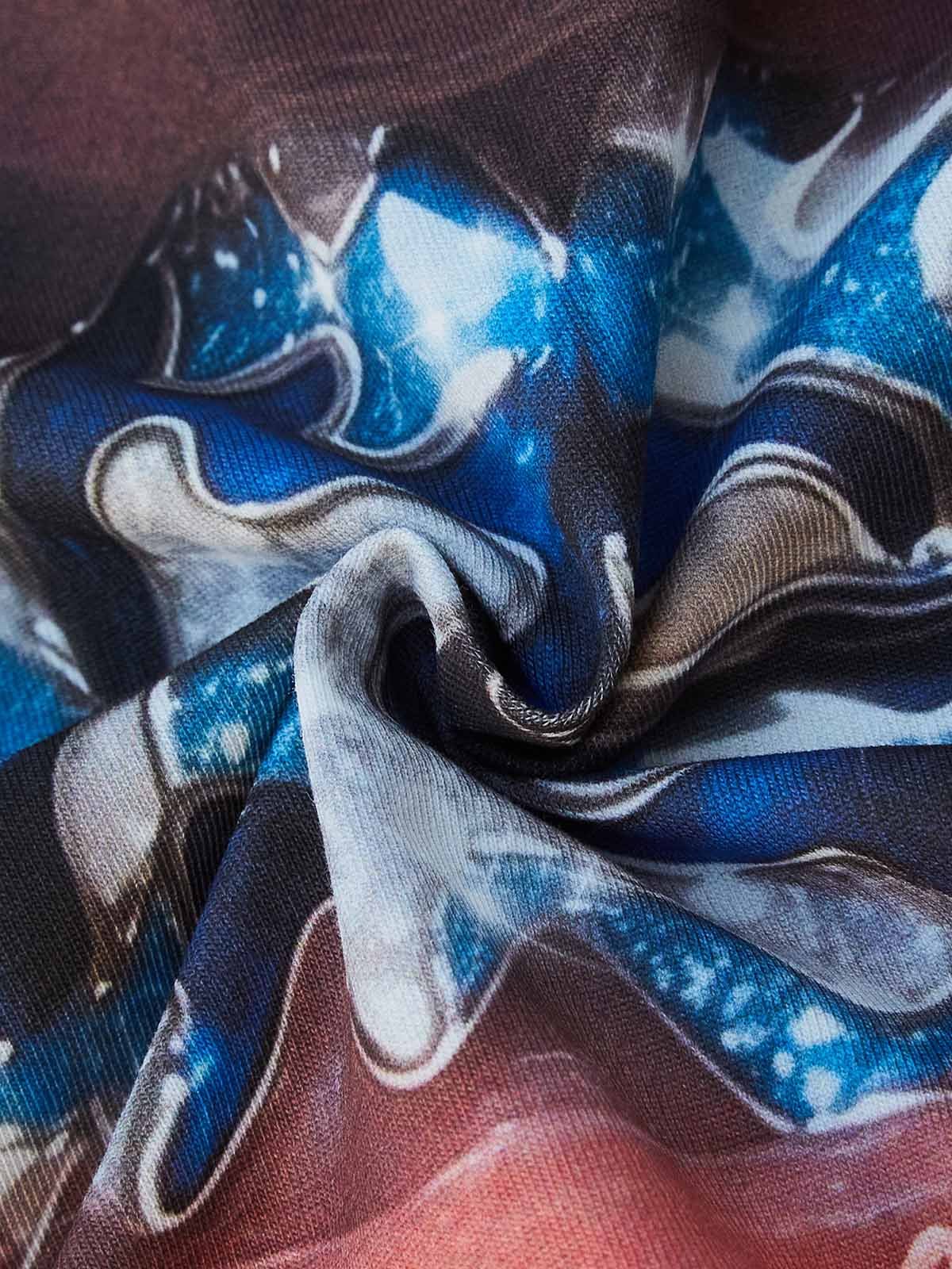 Blue Diamond Camo Grillz Print Boxy Tee - Urban Oversized Streetwear - Image 8