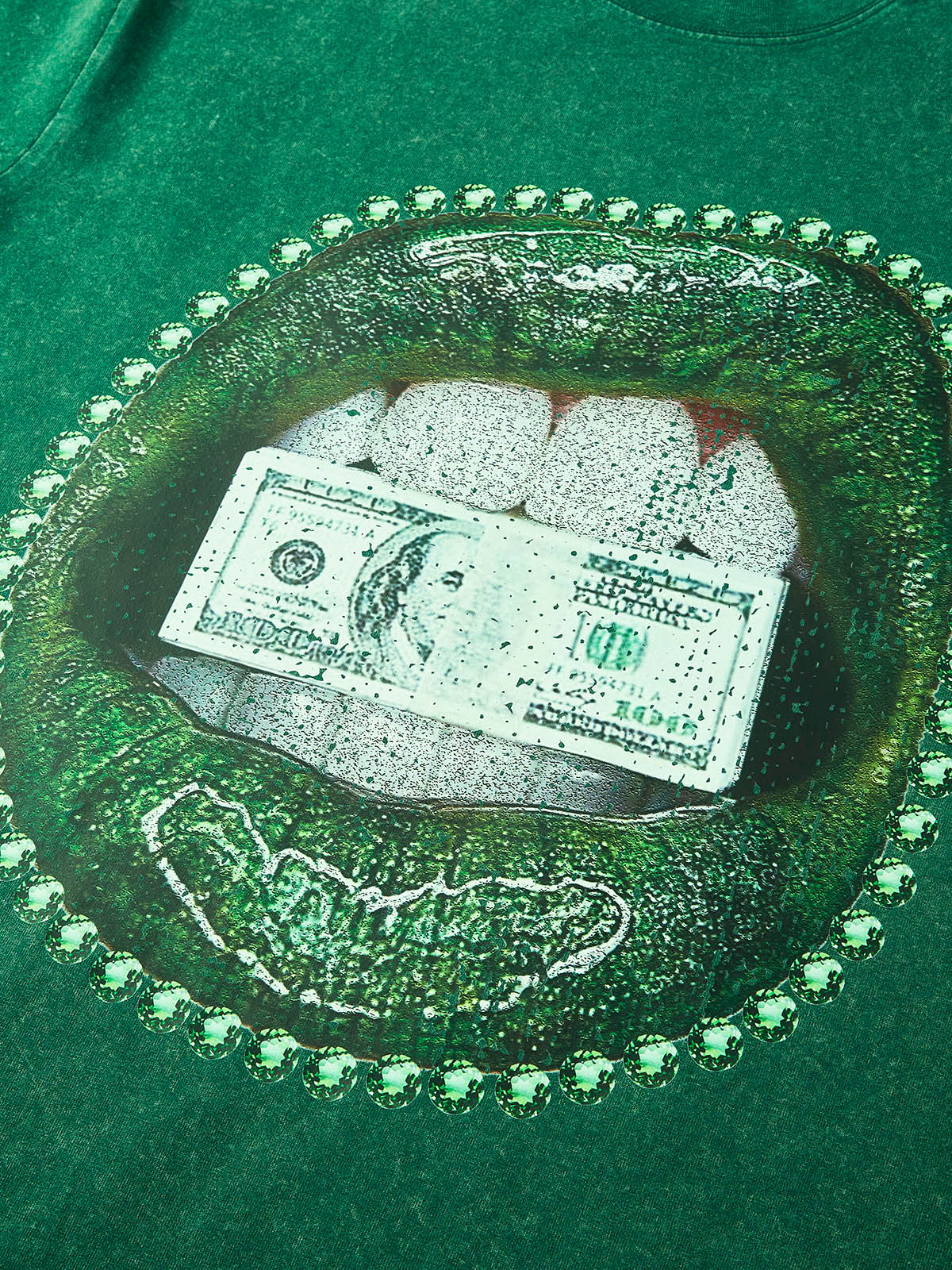 BOUNCE BACK© Bite down hard on money-printed T-shirt - Image 4