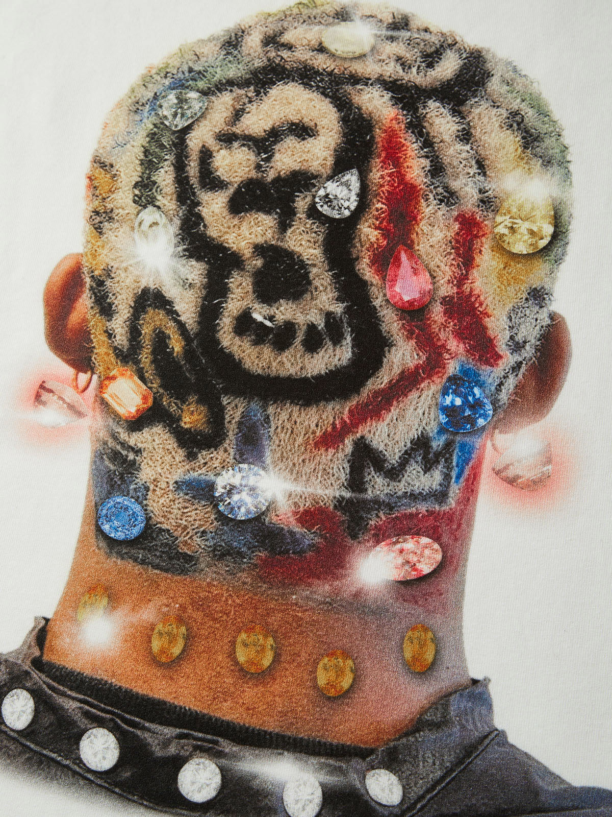 BOUNCE BACK© Colored Hair Diamond Print Print Round Neck Tank Top - Image 3