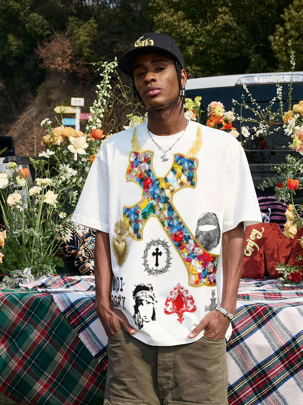 BOUNCE BACK© Diamond Cross Personalized Print T-Shirt - Image 4