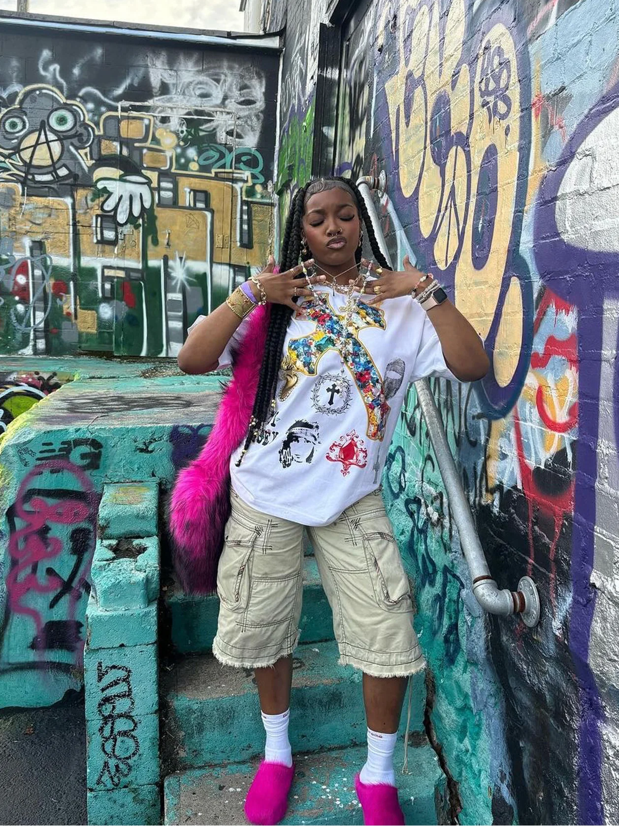 BOUNCE BACK© Diamond Cross Personalized Print T-Shirt - Image 6
