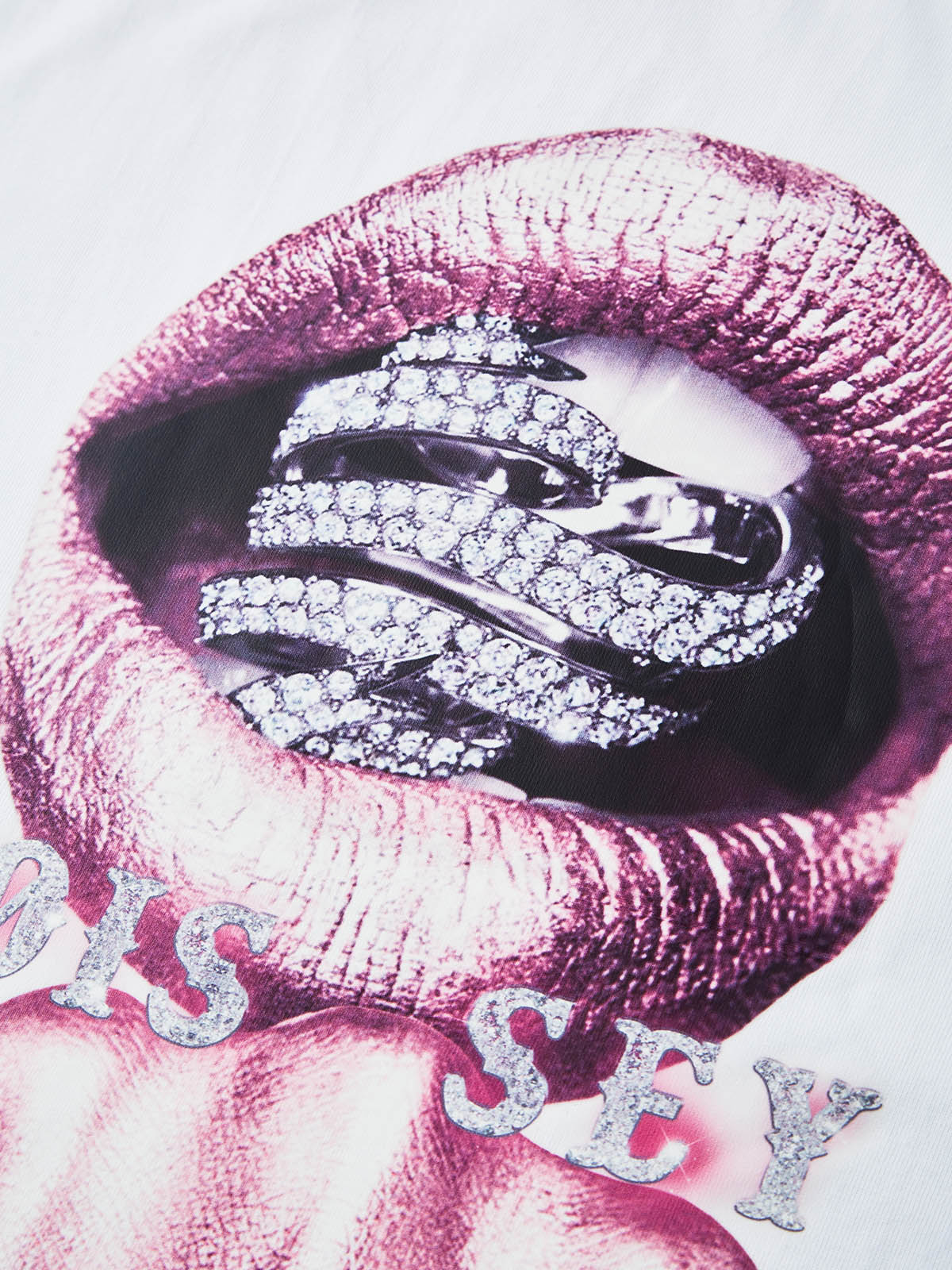BOUNCE BACK© Pink Silver Diamond-Rich Printed T-shirt - Image 5