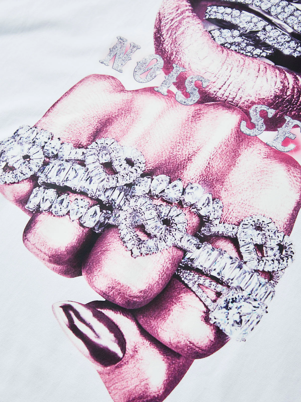 BOUNCE BACK© Pink Silver Diamond-Rich Printed T-shirt - Image 6
