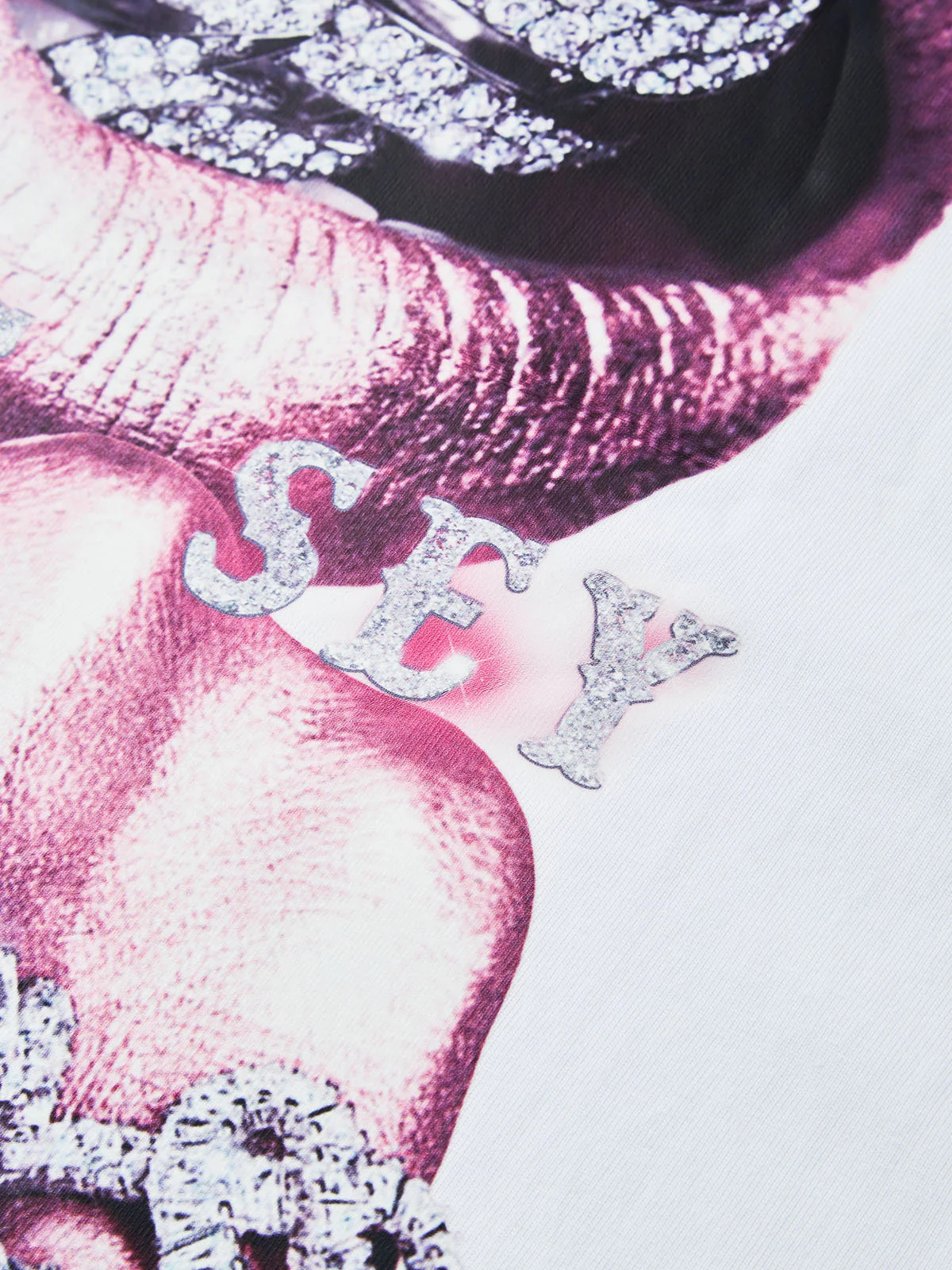 BOUNCE BACK© Pink Silver Diamond-Rich Printed T-shirt - Image 7