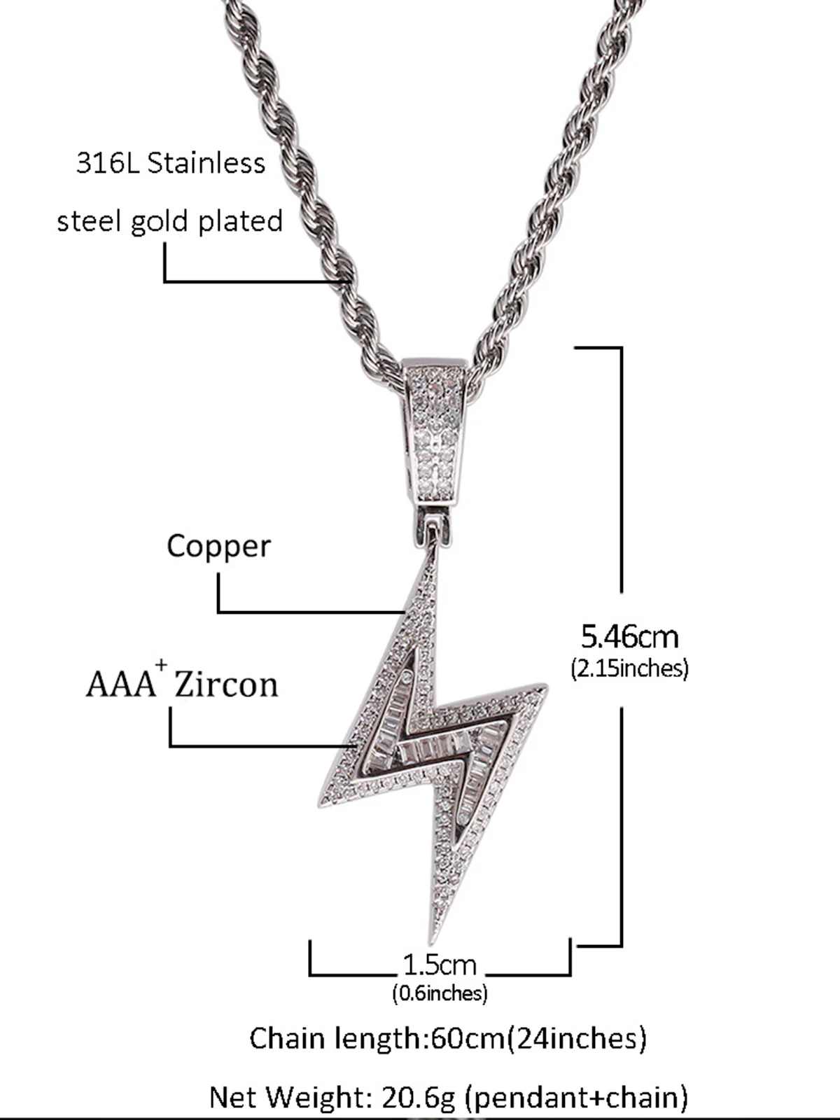 Unique lightning pendant Necklace - Image 9