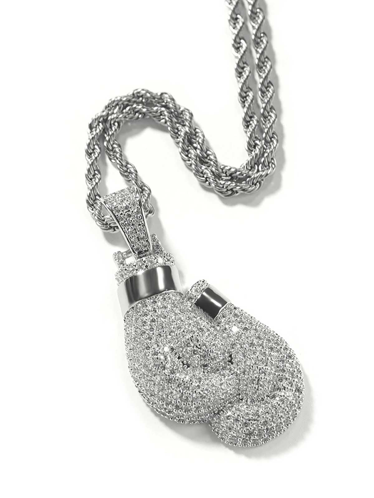 Boxing gloves pendant copper zircon necklace - Image 6