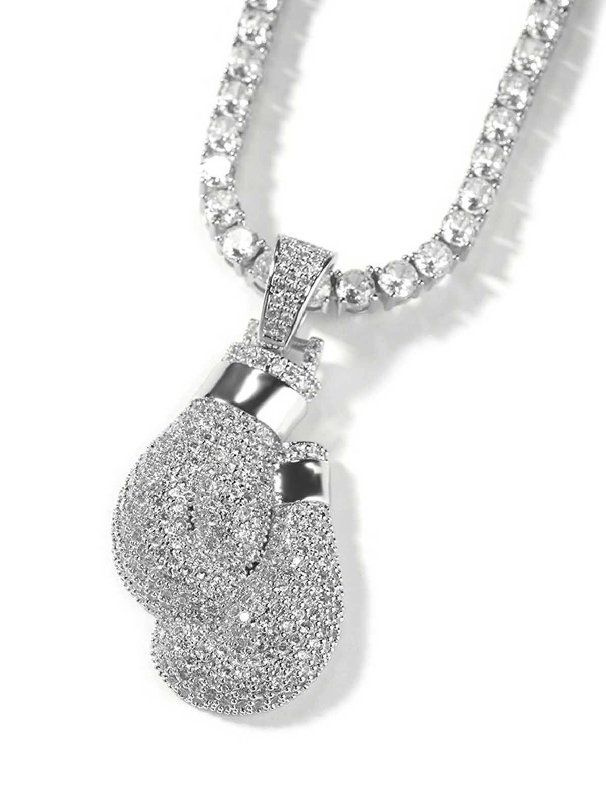 Boxing gloves pendant copper zircon necklace - Image 7