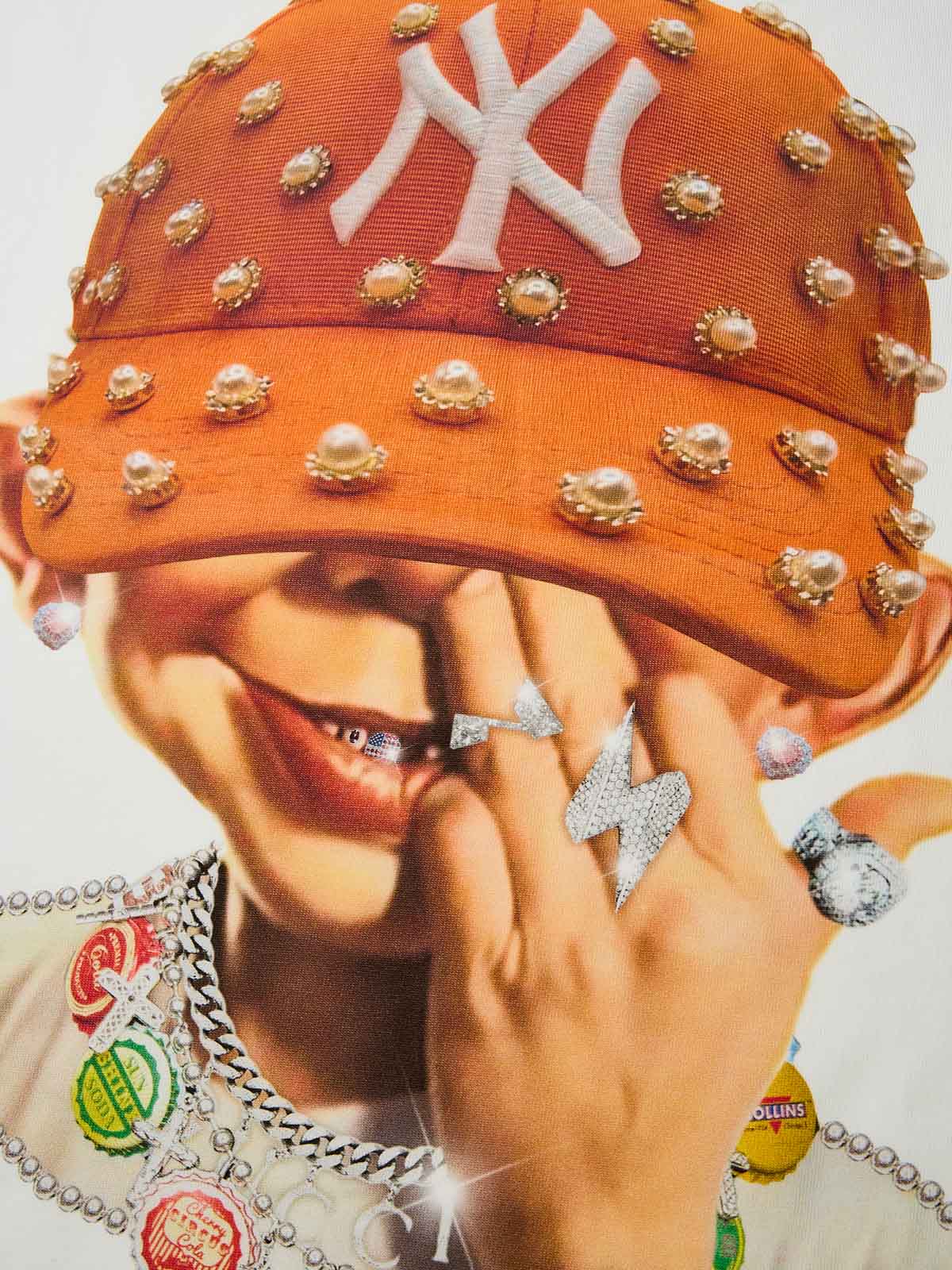 Bad Boy with Orange Pearl Hat Print Tank Top - Image 2