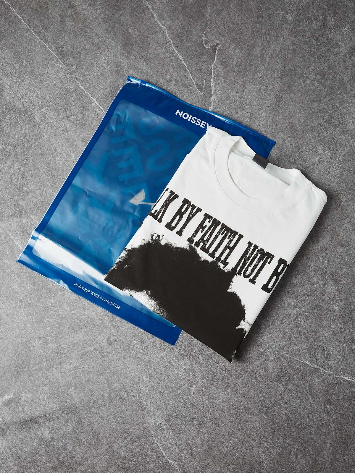 NOISSEY "Walk By Faith" Boxy Heavyweight Vintage Portrait Tee - Cloud White - Image 8