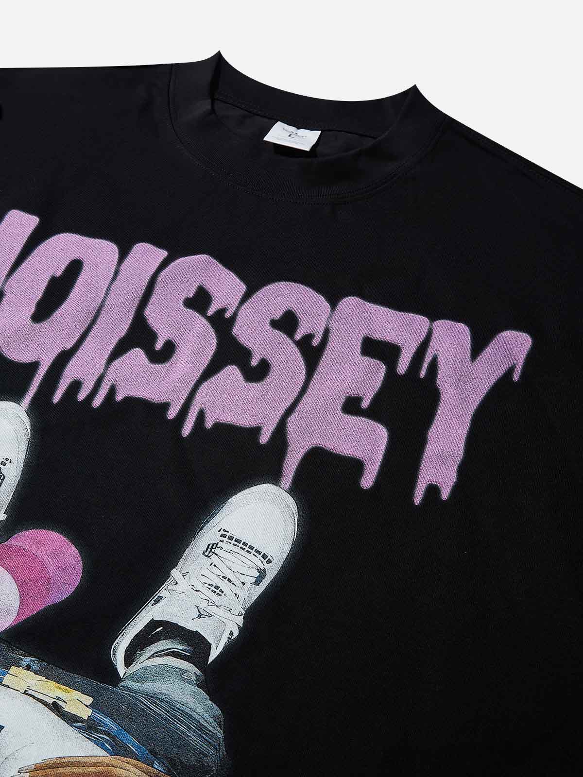 Boxy Oversized T-shirt "First-Person Game Interface Character Print" - Image 6