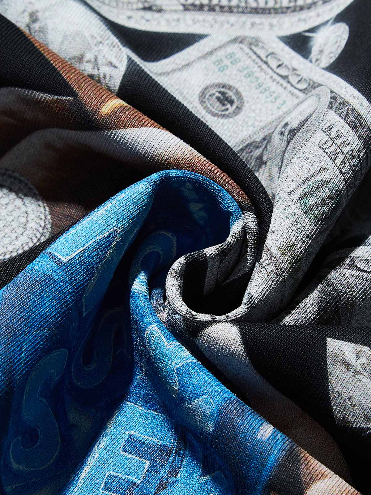Boxy oversized T-shirt holding money and wine street print - Image 8