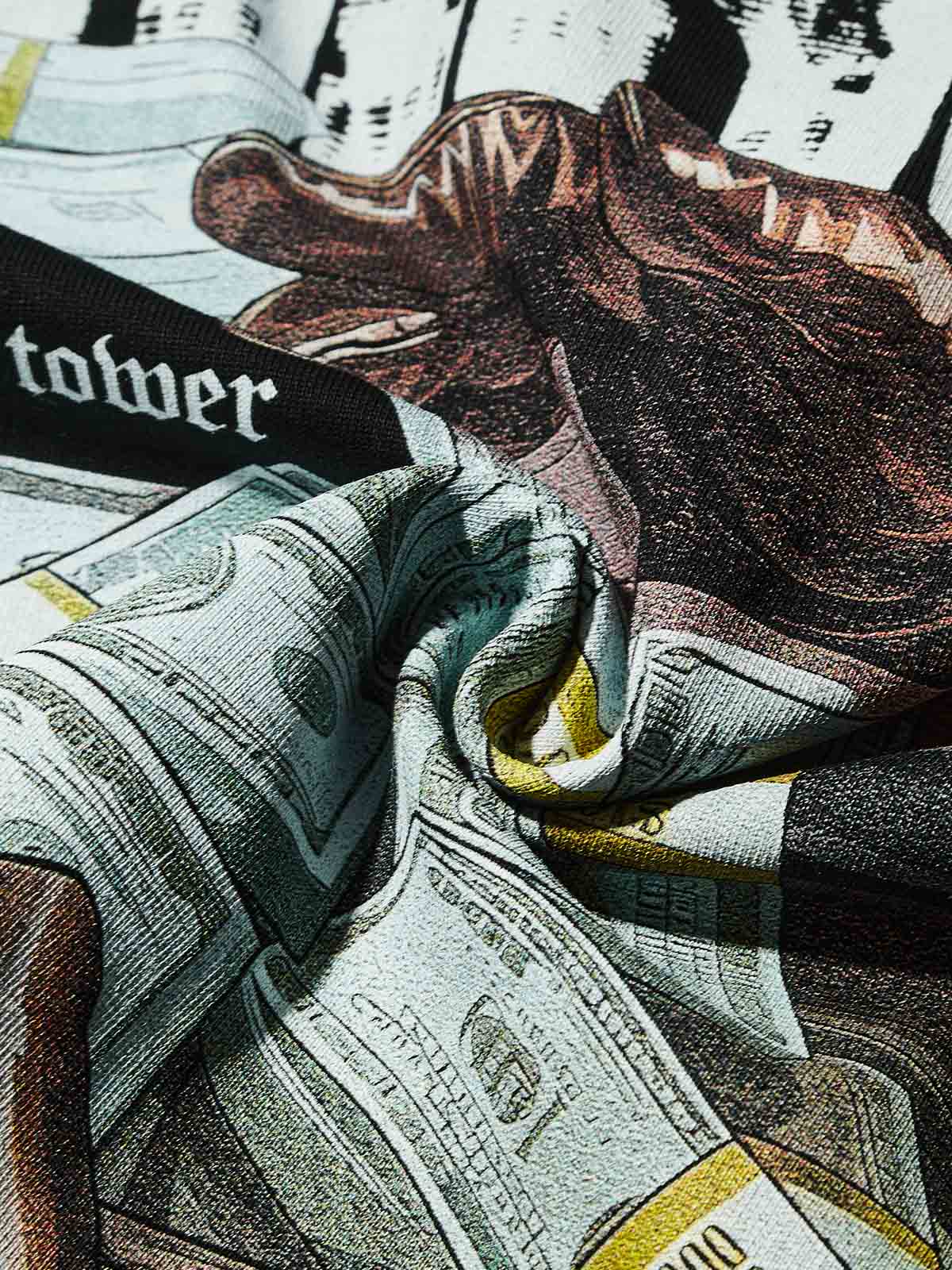 Boxy Oversized T-shirt - "Homie, Money Tall as a Tower" Print - Image 7