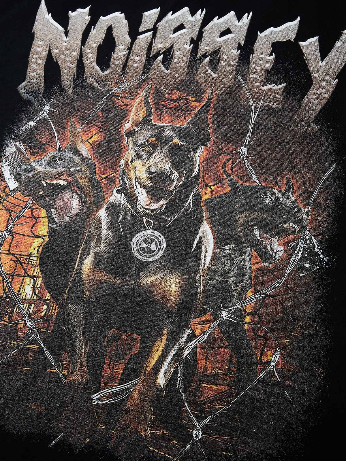Boxy Oversized T-shirt "Three-Headed Doberman Breaking Through Barbed Wire" - Image 8