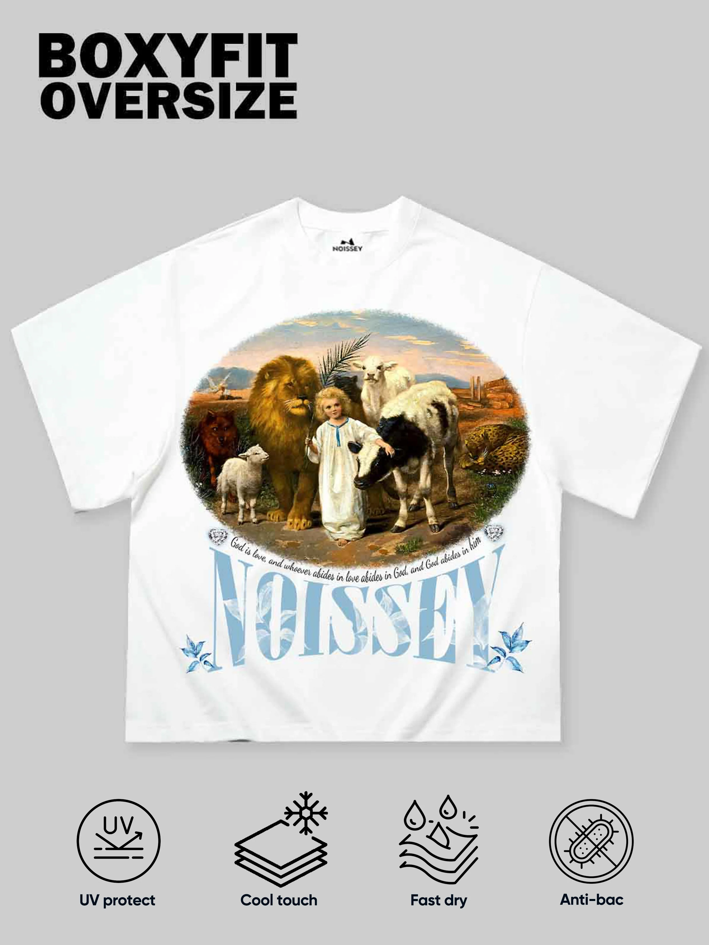 Boxy Oversized T-shirt with Being Surrounded by Love Printed - Image 2