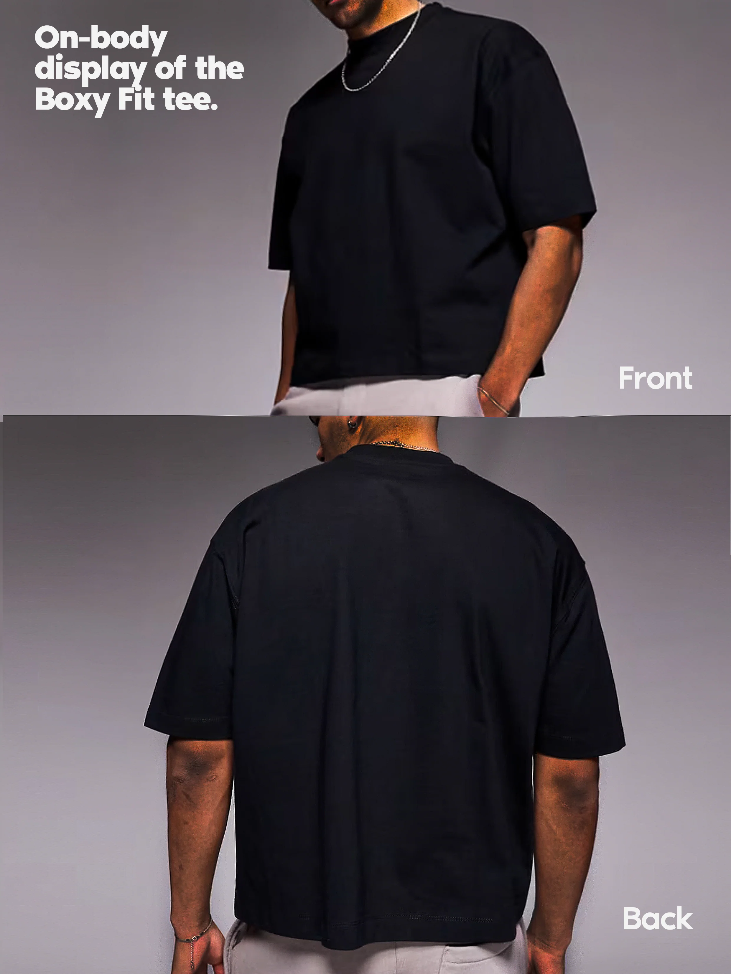 Boxy Oversized T-shirt with Hip-Hop Kid Covering Eyes Print - Image 9