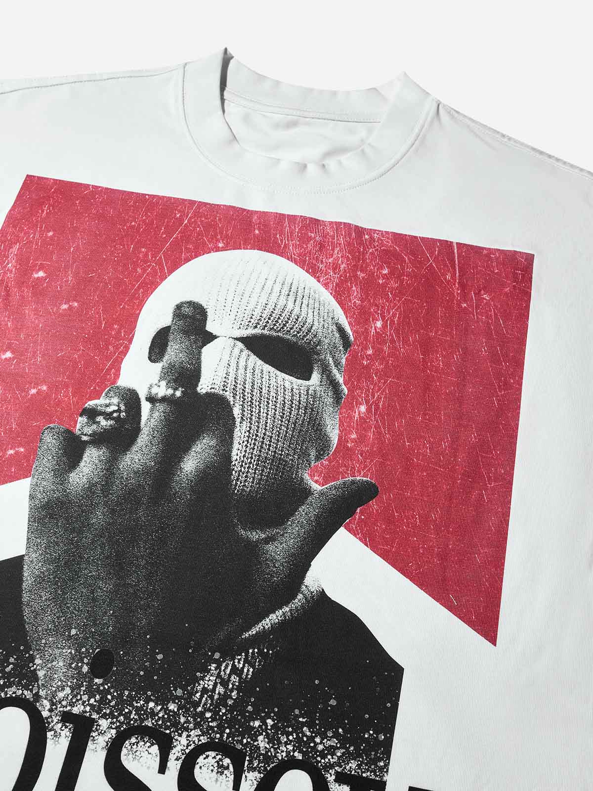 Boxy Oversized T-Shirt with Noissey Balaclava & Marlboro Cigarette Case Print - Image 5