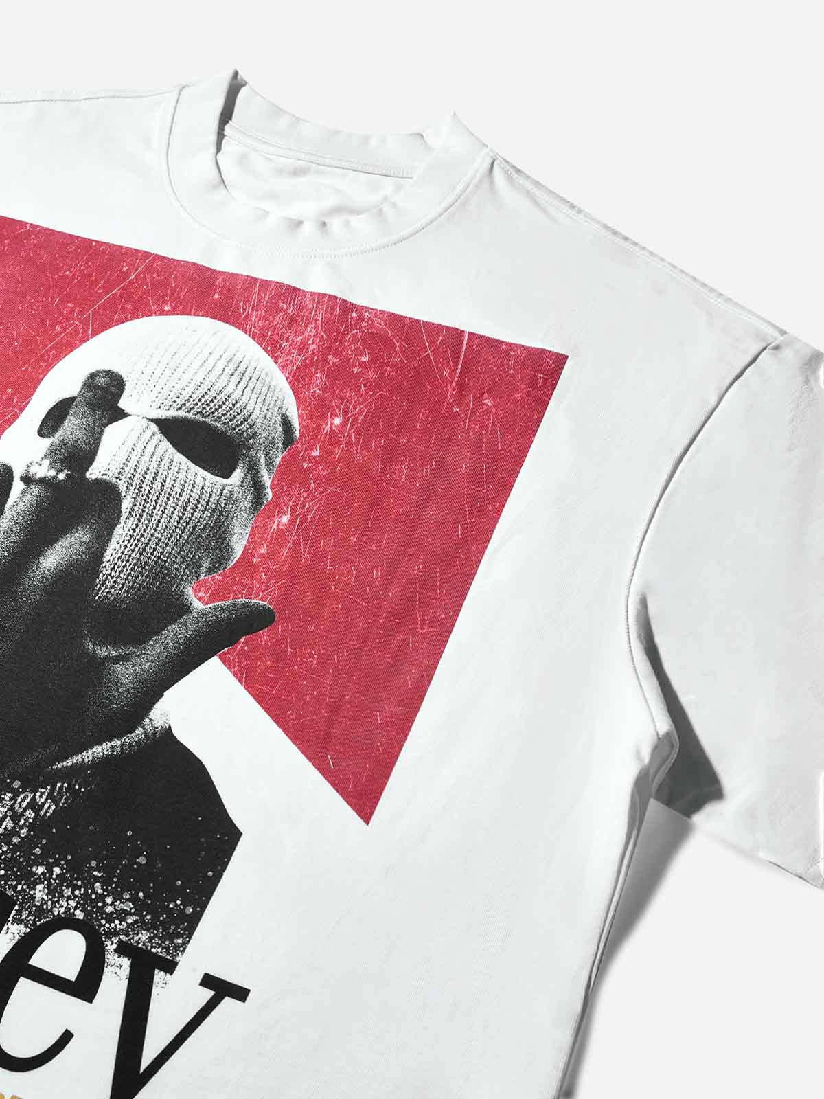 Boxy Oversized T-Shirt with Noissey Balaclava & Marlboro Cigarette Case Print - Image 6