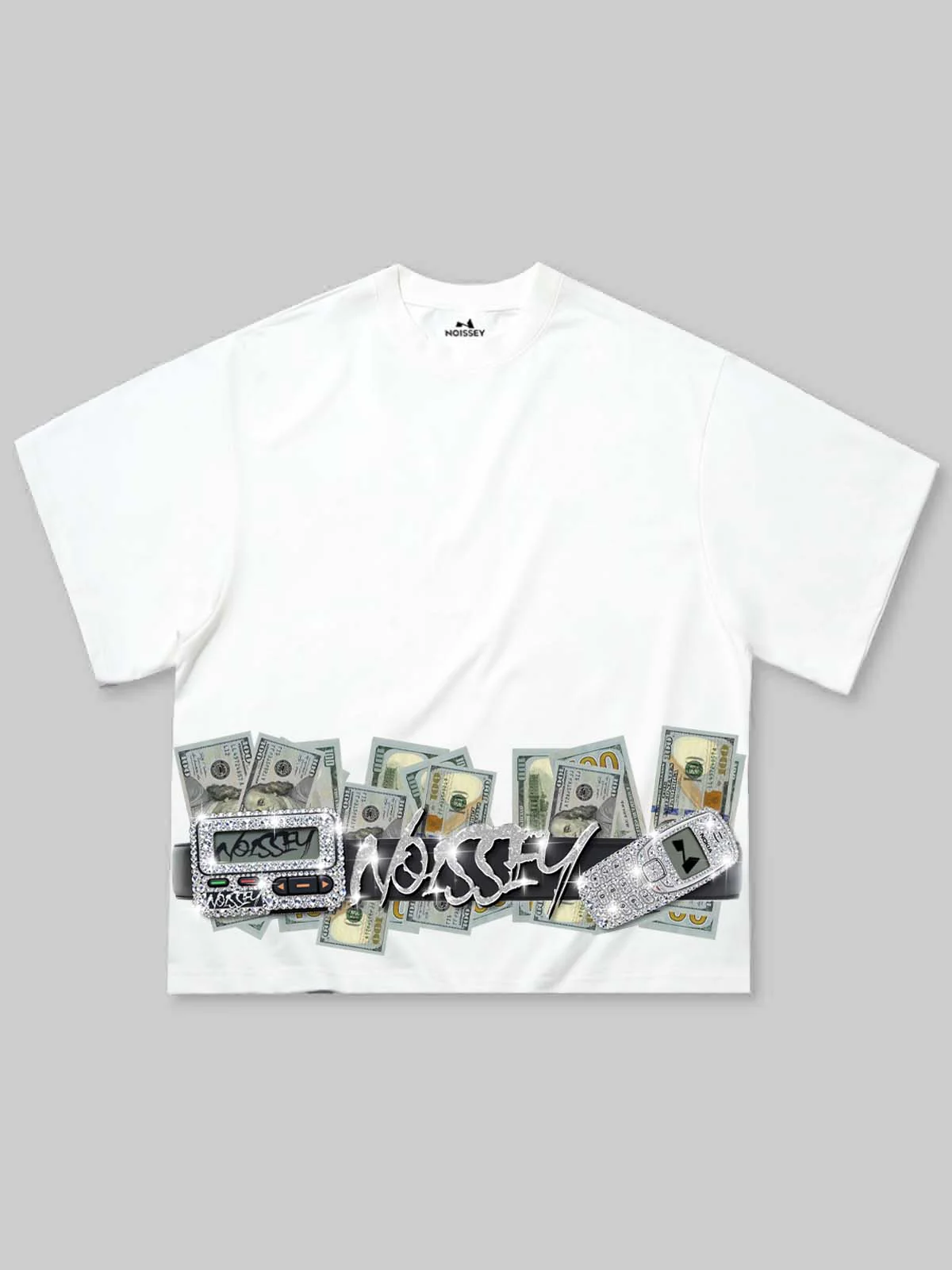 Boxy Oversized T-Shirt with "Pin Money at Waist" Print - Image 8