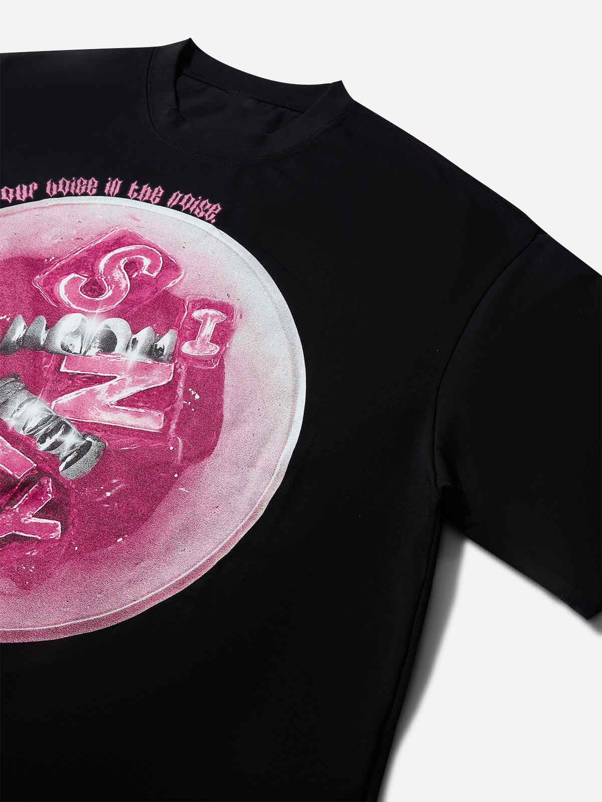 Boxy Oversized T-shirt with Pink Icy Drink Print - Image 10