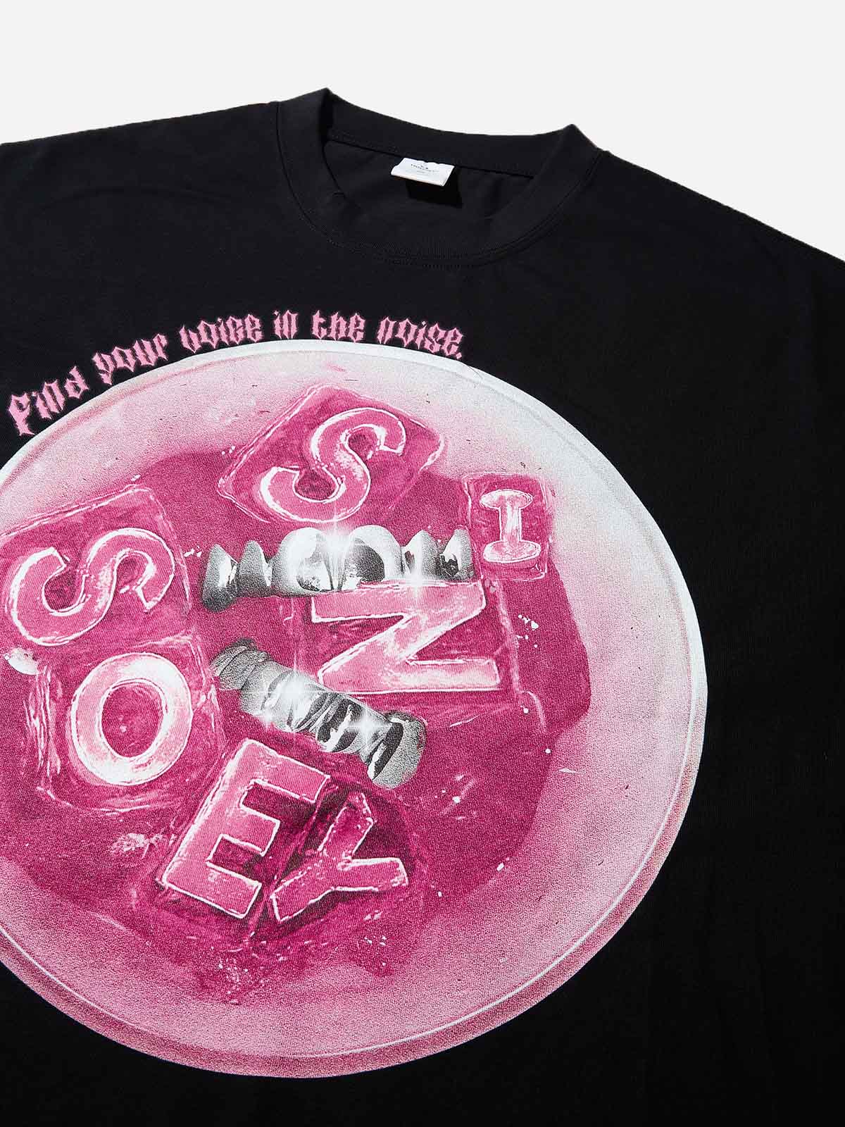 Boxy Oversized T-shirt with Pink Icy Drink Print - Image 9