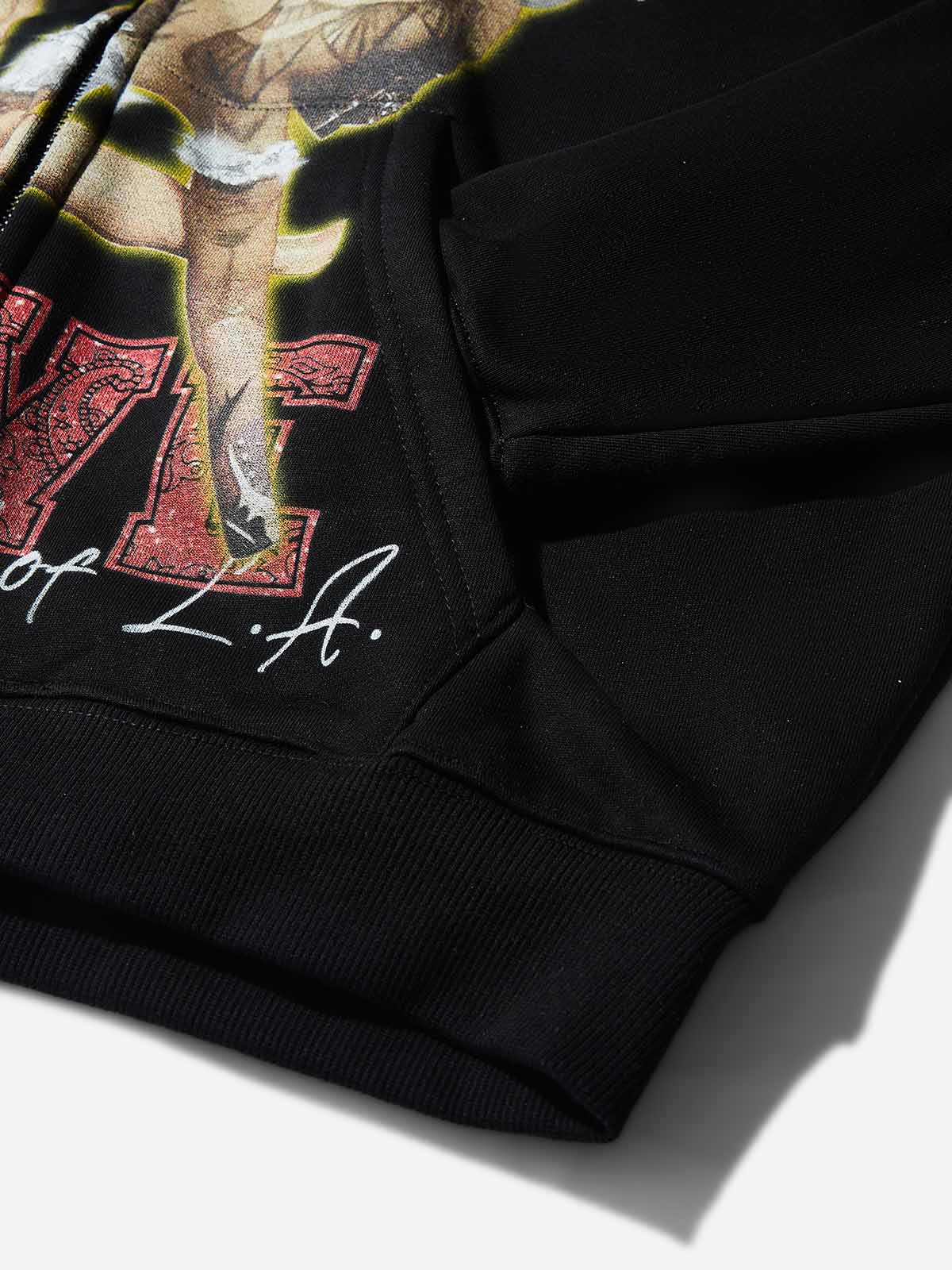 NOISSEY "California Love" Rhinestone Zip-Up Hoodie | LA Hand Sign - Image 7
