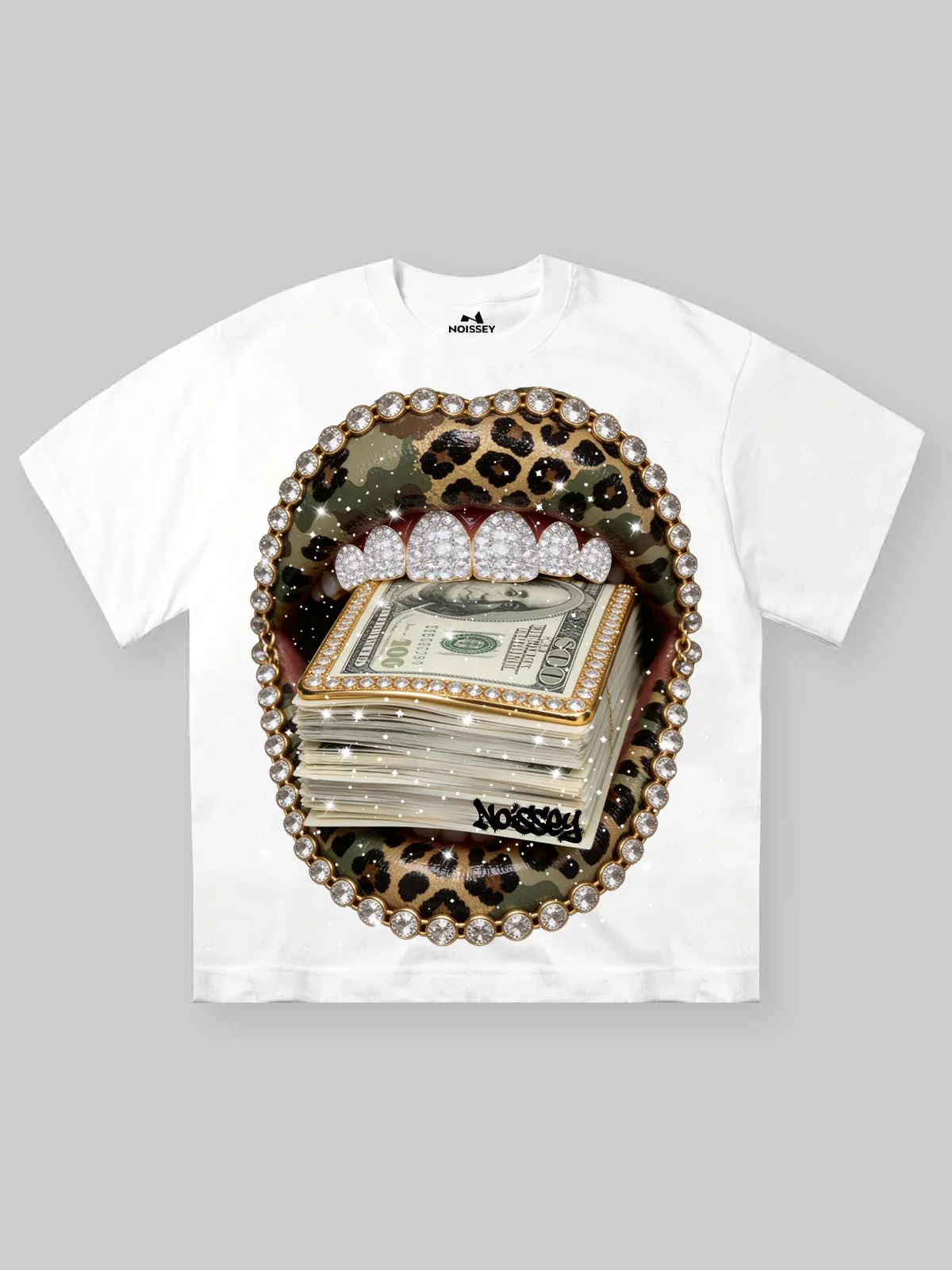 NOISSEY CAMO LEOPARD GRILLS - SHIMMERING DIY ART OVERSIZED TEE