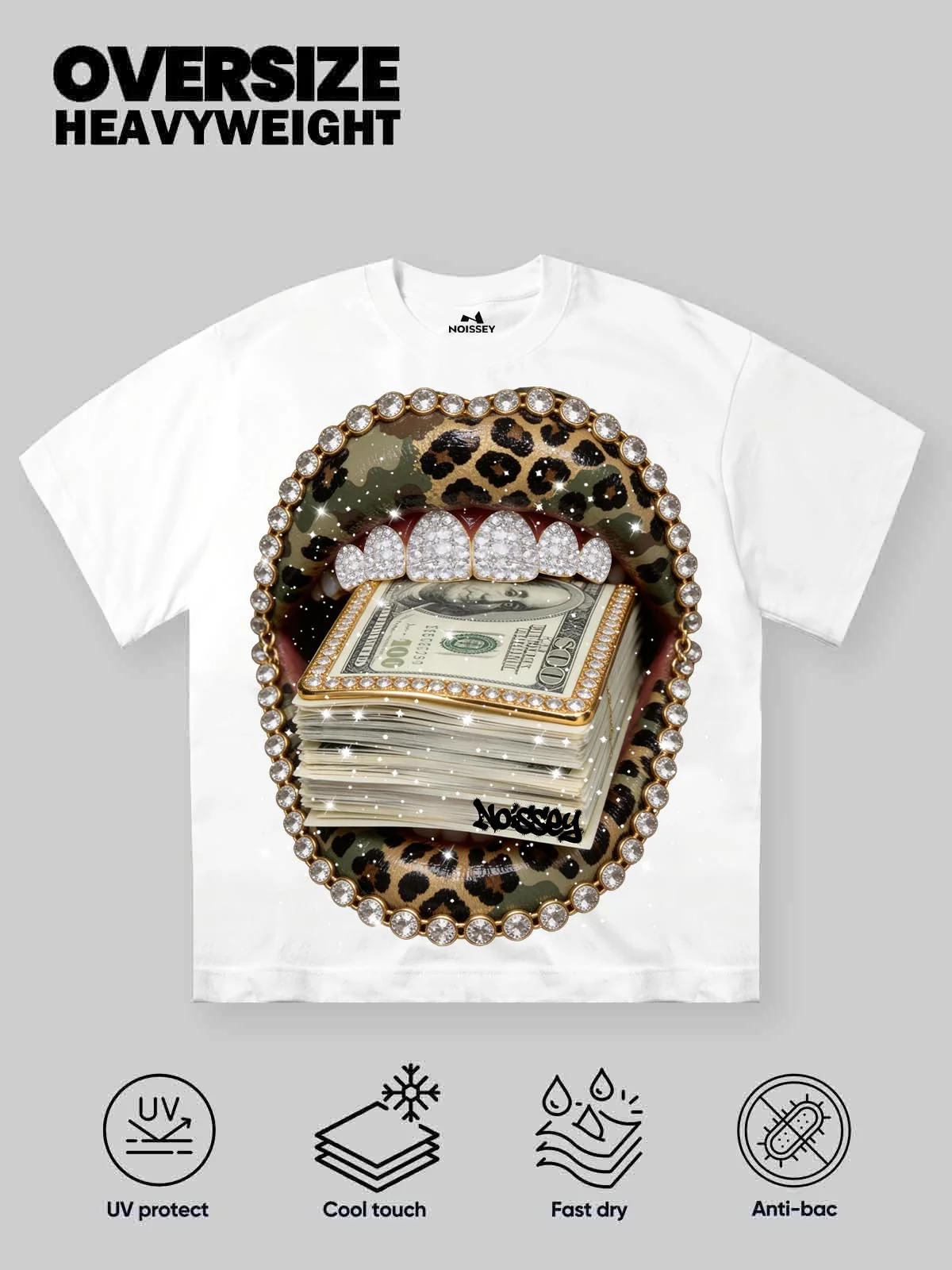 NOISSEY CAMO LEOPARD GRILLS - SHIMMERING DIY ART OVERSIZED TEE - Image 8