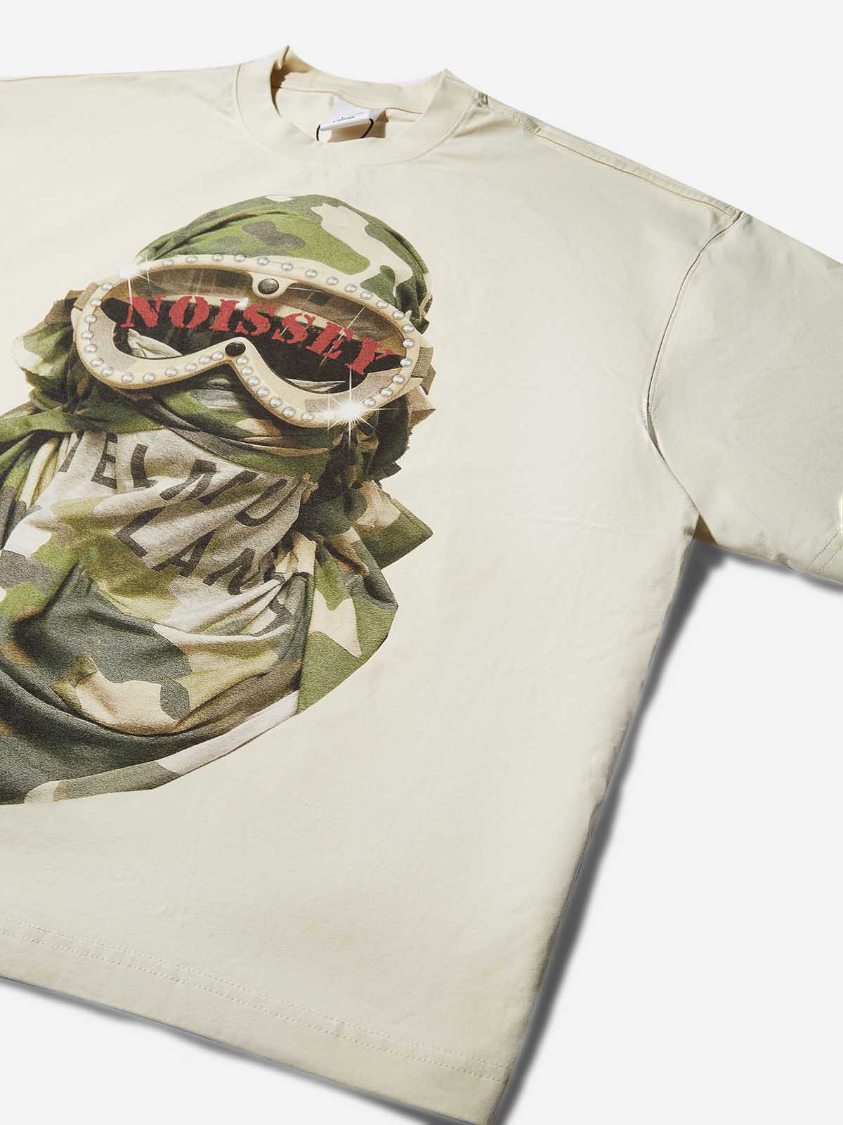 Camouflage Desert Art Headscarf Print Boxy Oversized T-shirt - Image 10